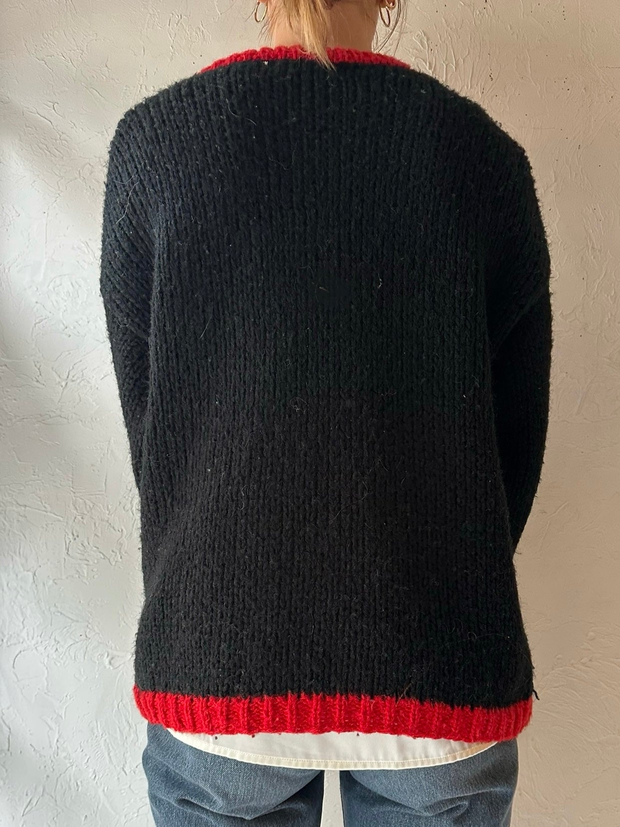 90s 'Club Contempo' Acrylic Fair Isle Sweater / Medium