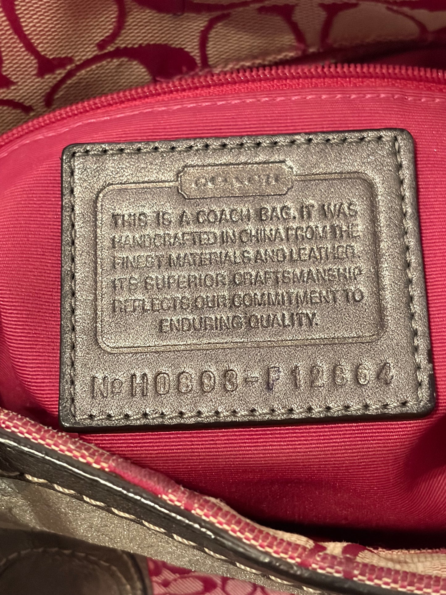 Y2k 'Coach F12664' Pink Patchwork Purse