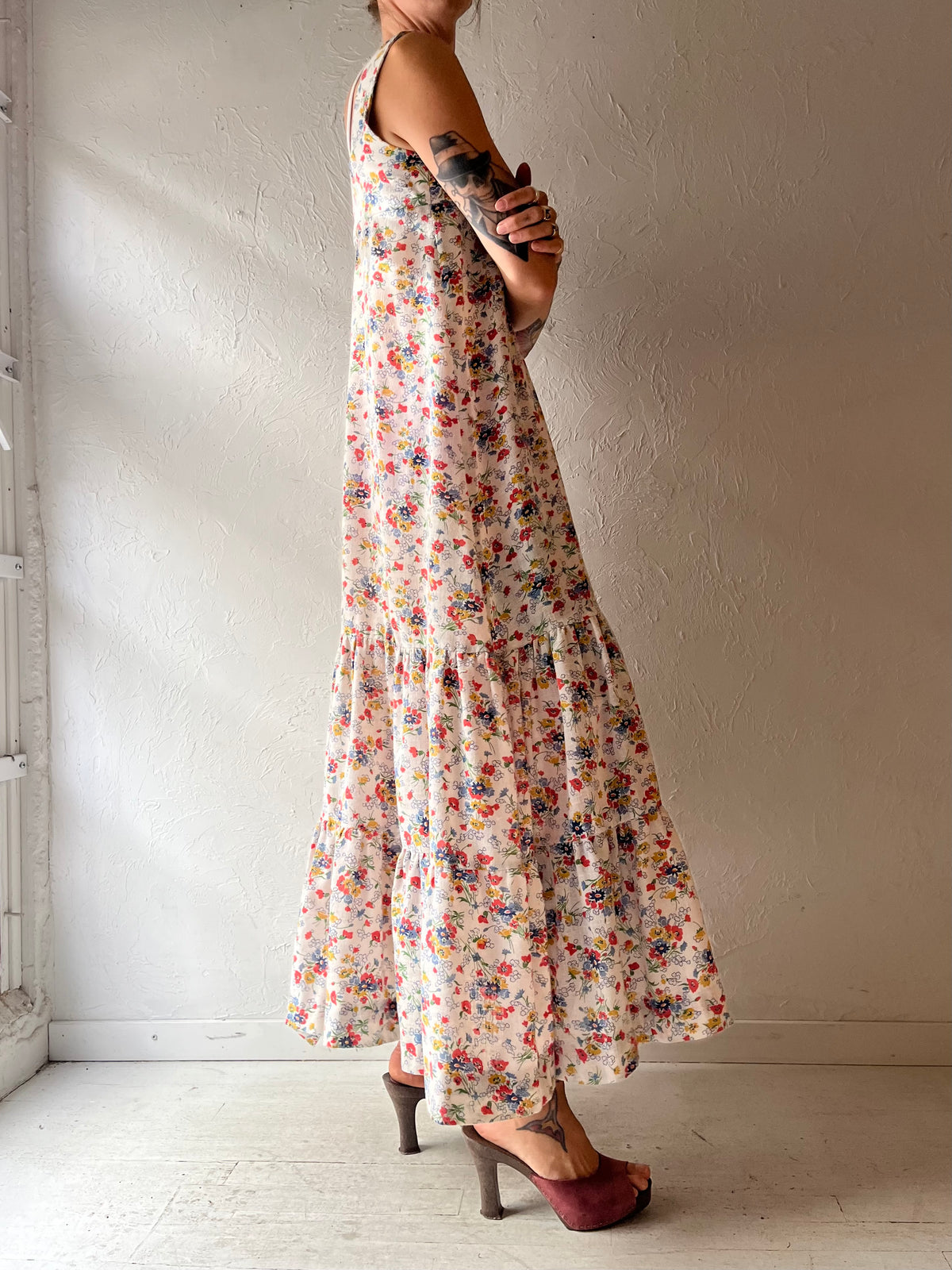 70s 'ImageRie' Floral Maxi Dress / Small