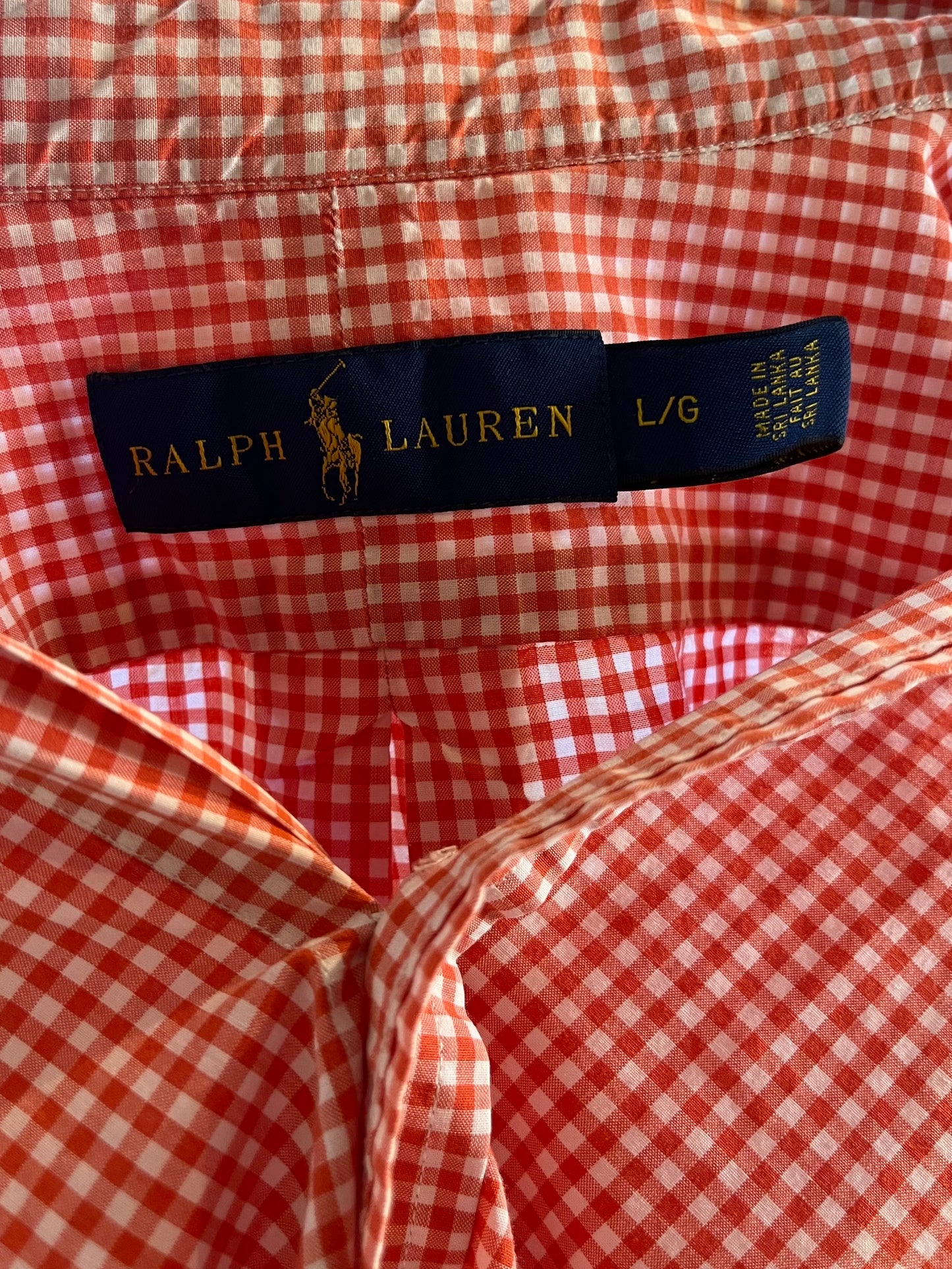 Y2k 'Ralph Lauren' Red Gingham Button Up Shirt / Large