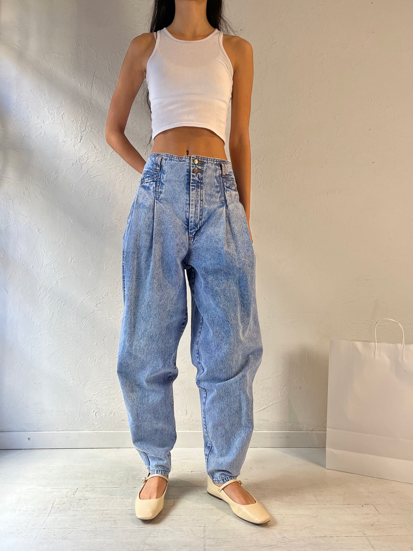 90s ‘Bill Bass’ Baggy Acid Wash Jeans / Medium