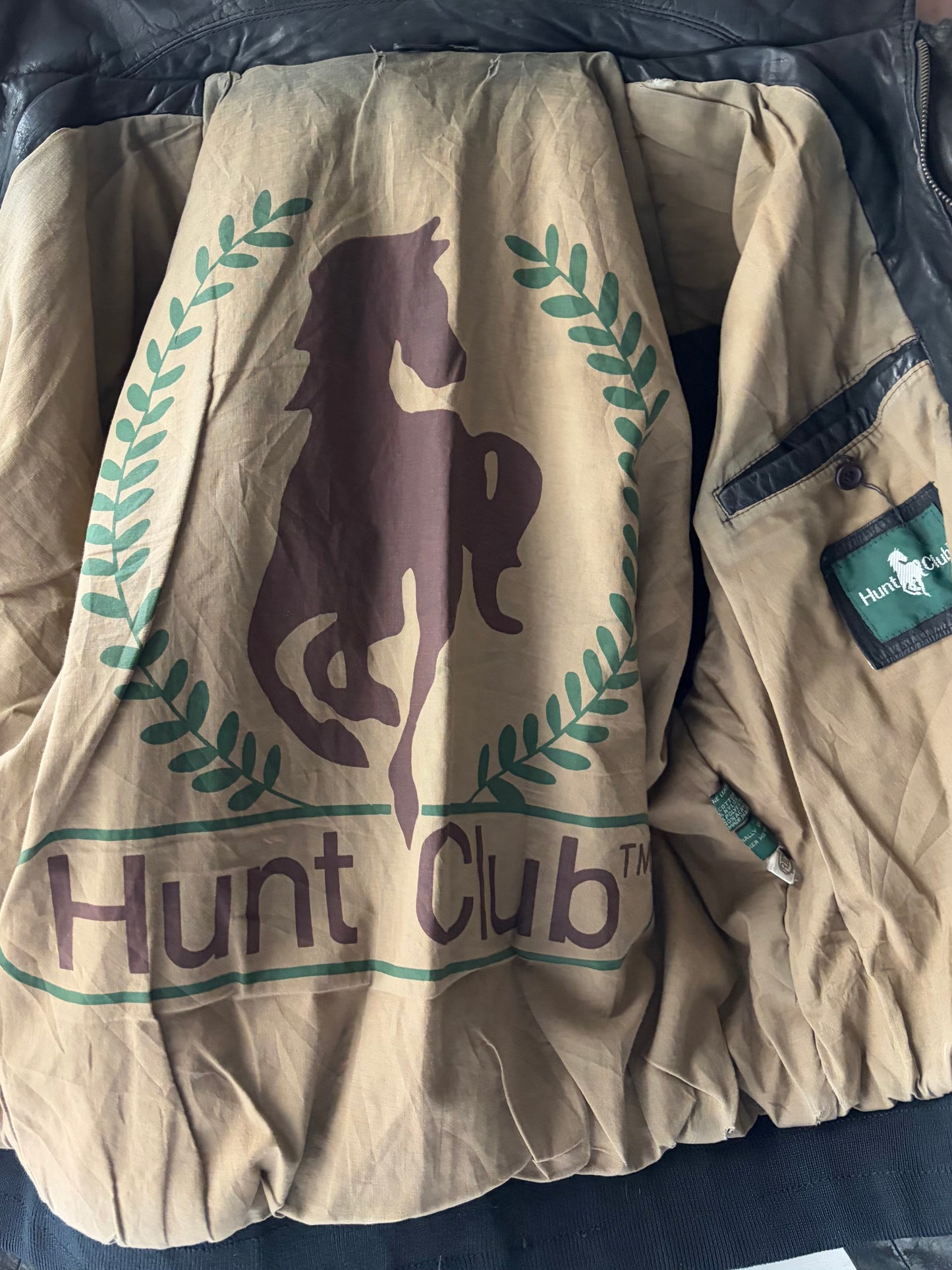 90s ‘Hunt Club’ Black Suede Leather Jacket / Medium