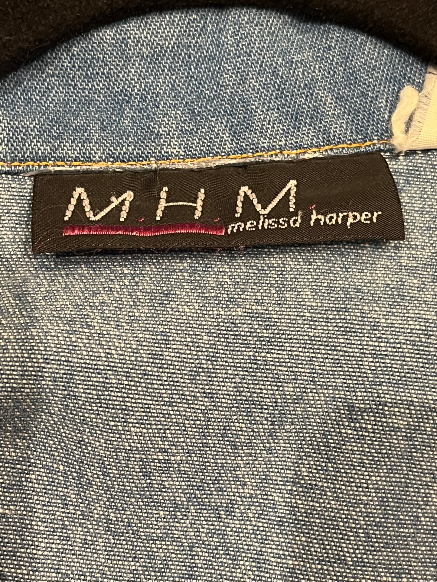 90s 'MHM' Button Up Denim Dress / Medium