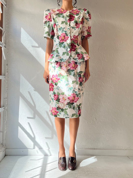 80s ‘Stuart Alan’ Floral Set / Small - medium