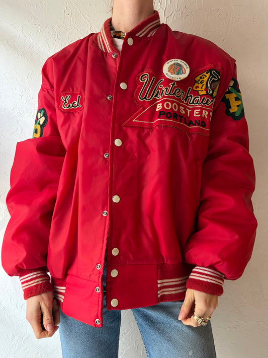 Vintage 'Portland Winterhawks' Bomber Jacket / Large