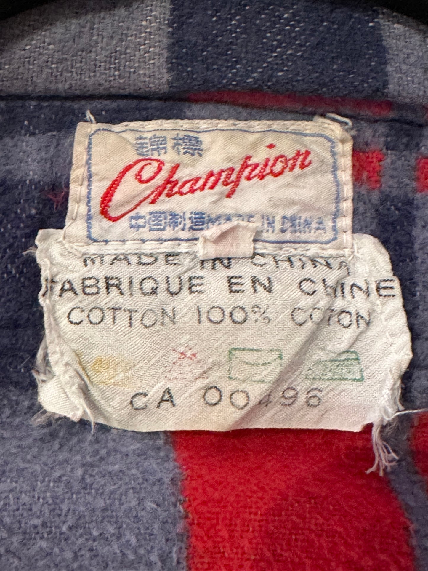 Vintage 'Champion' Thick Cotton Flannel Shirt / Medium - Large