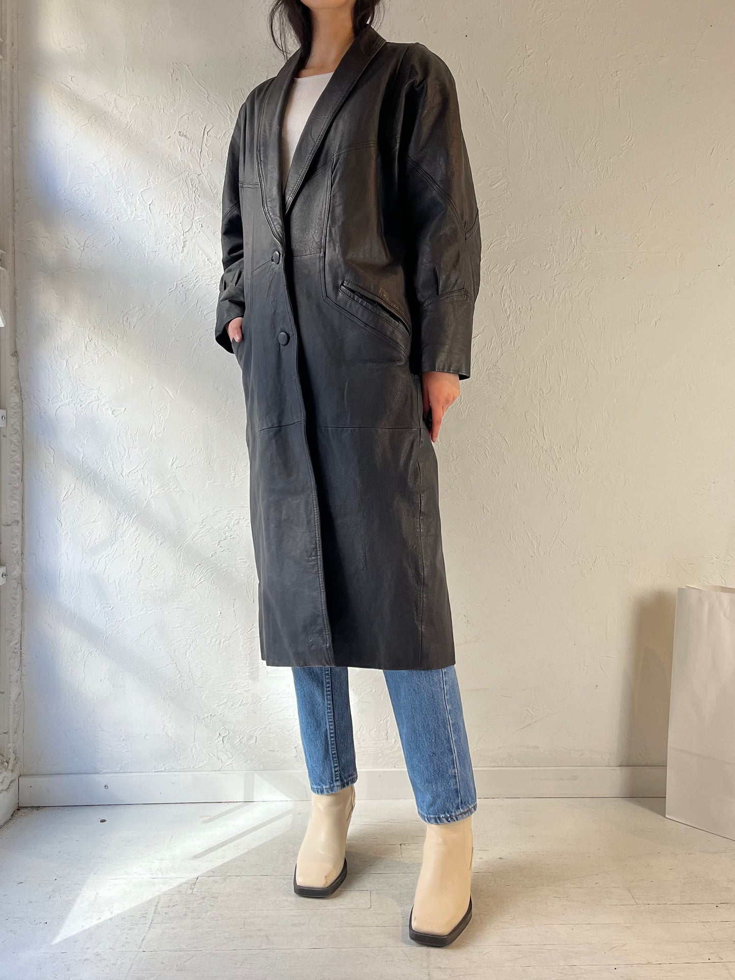 90s ‘G 3’ Leather Coat / Medium