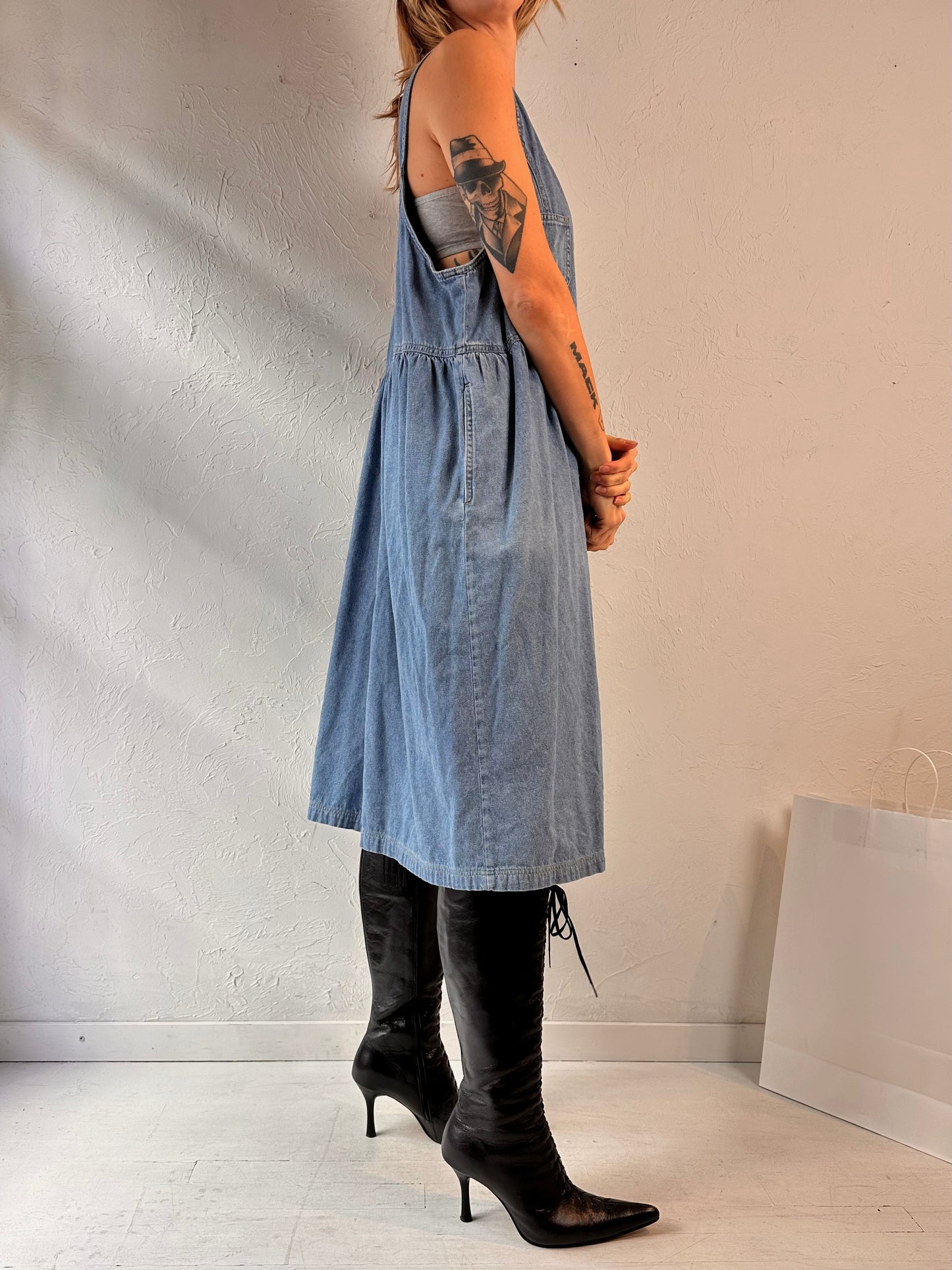 90s 'Sigrid Olsen' Denim Dress / Large
