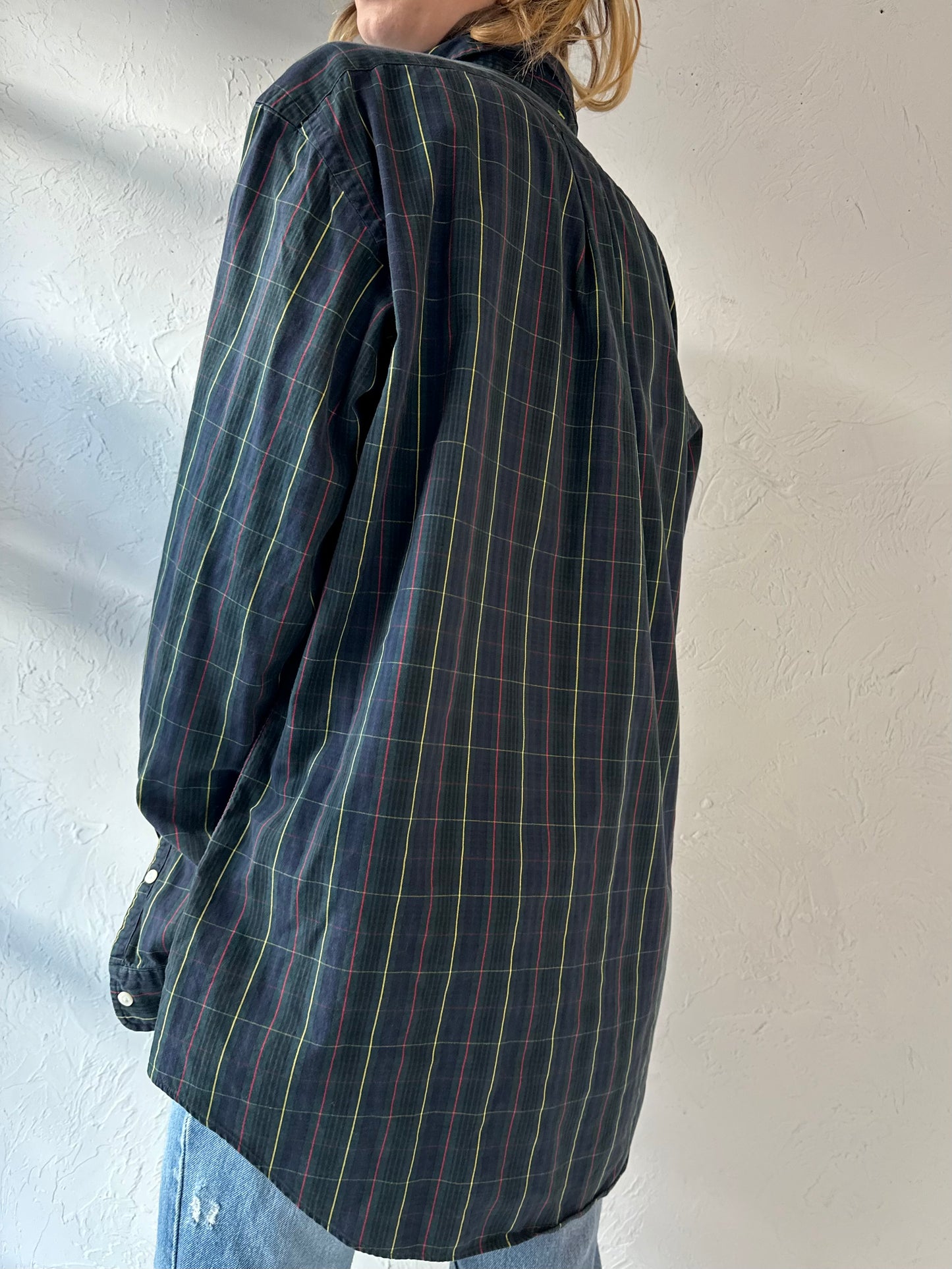 Y2k 'Ralph Lauren' Plaid Button Up Shirt / Large
