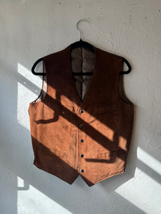 90s Reversible Suede Vest / Medium