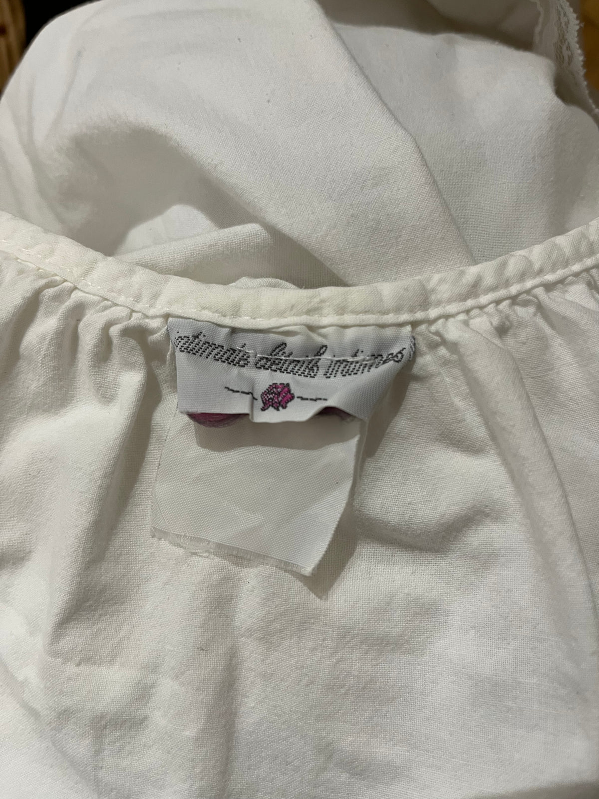 90s 'Intimate Details' White Cotton Romantic Mini Dress / Small
