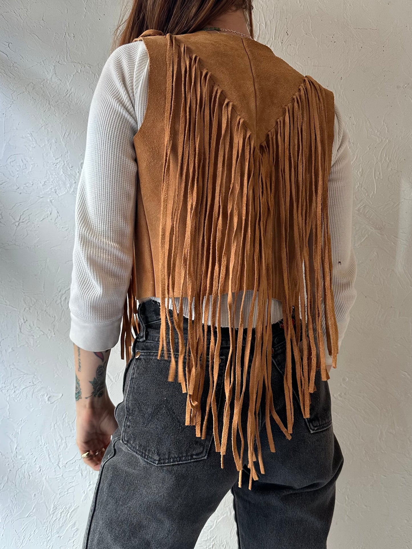 Vintage Suede Fringe Vest / Small