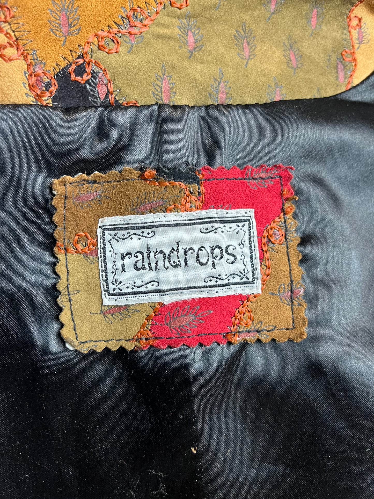 90s ‘Raindrops’ Patchwork Suede Jacket / Large