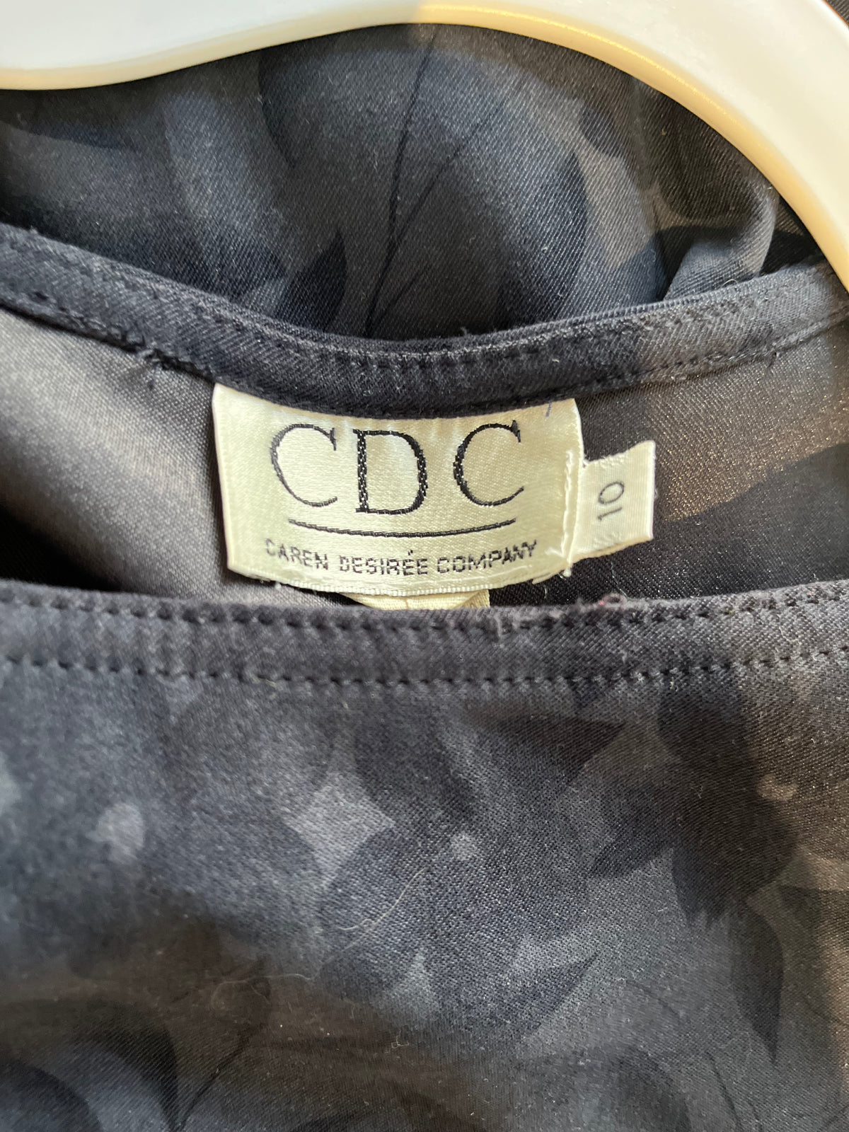 90s ‘CDC Caren Desiree’ Navy Floral Jacquard Minimalist Grunge Maxi Dress / Meidum