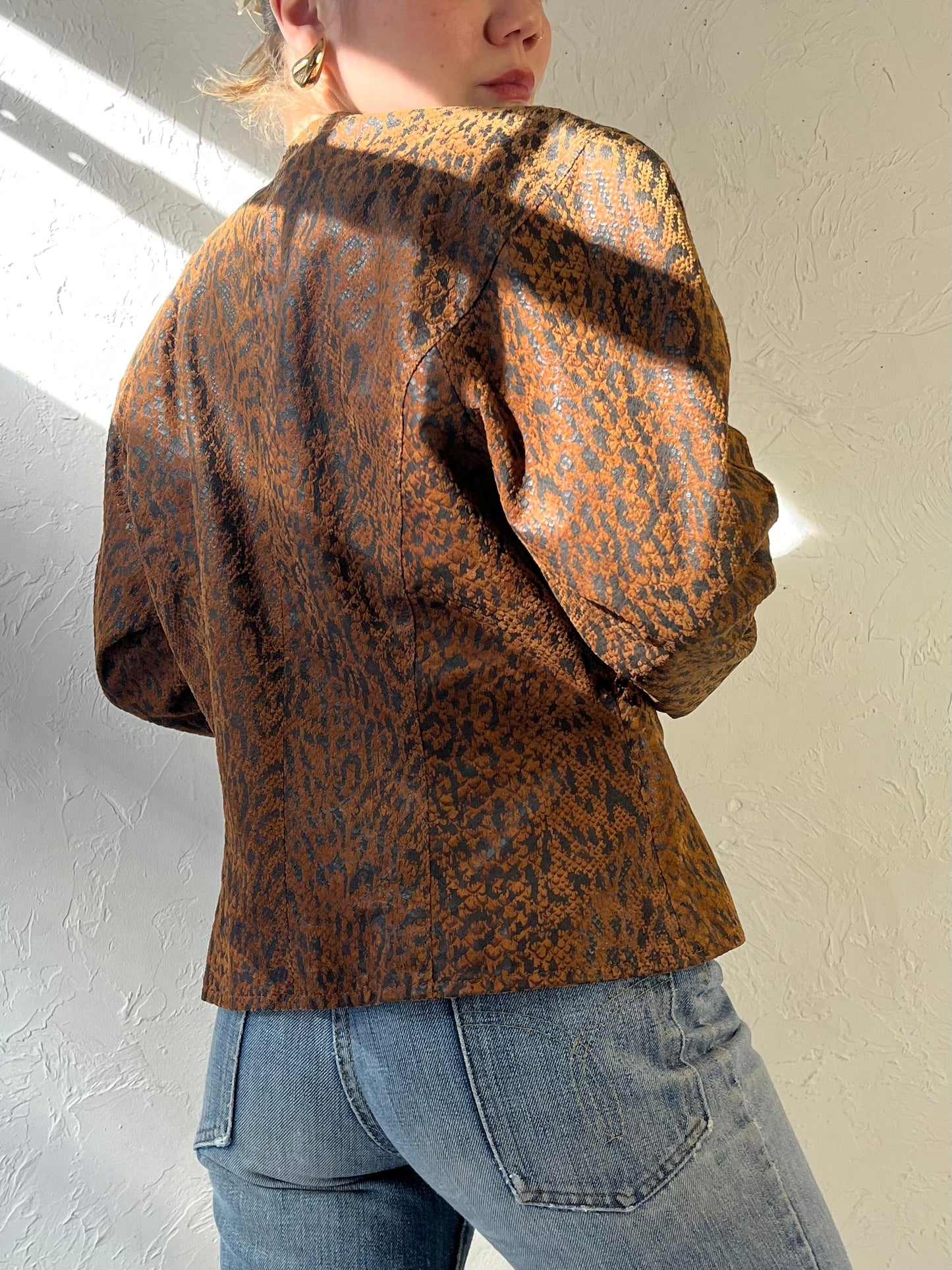 90s ‘Danier’ Snakeskin Leather Jacket / Medium