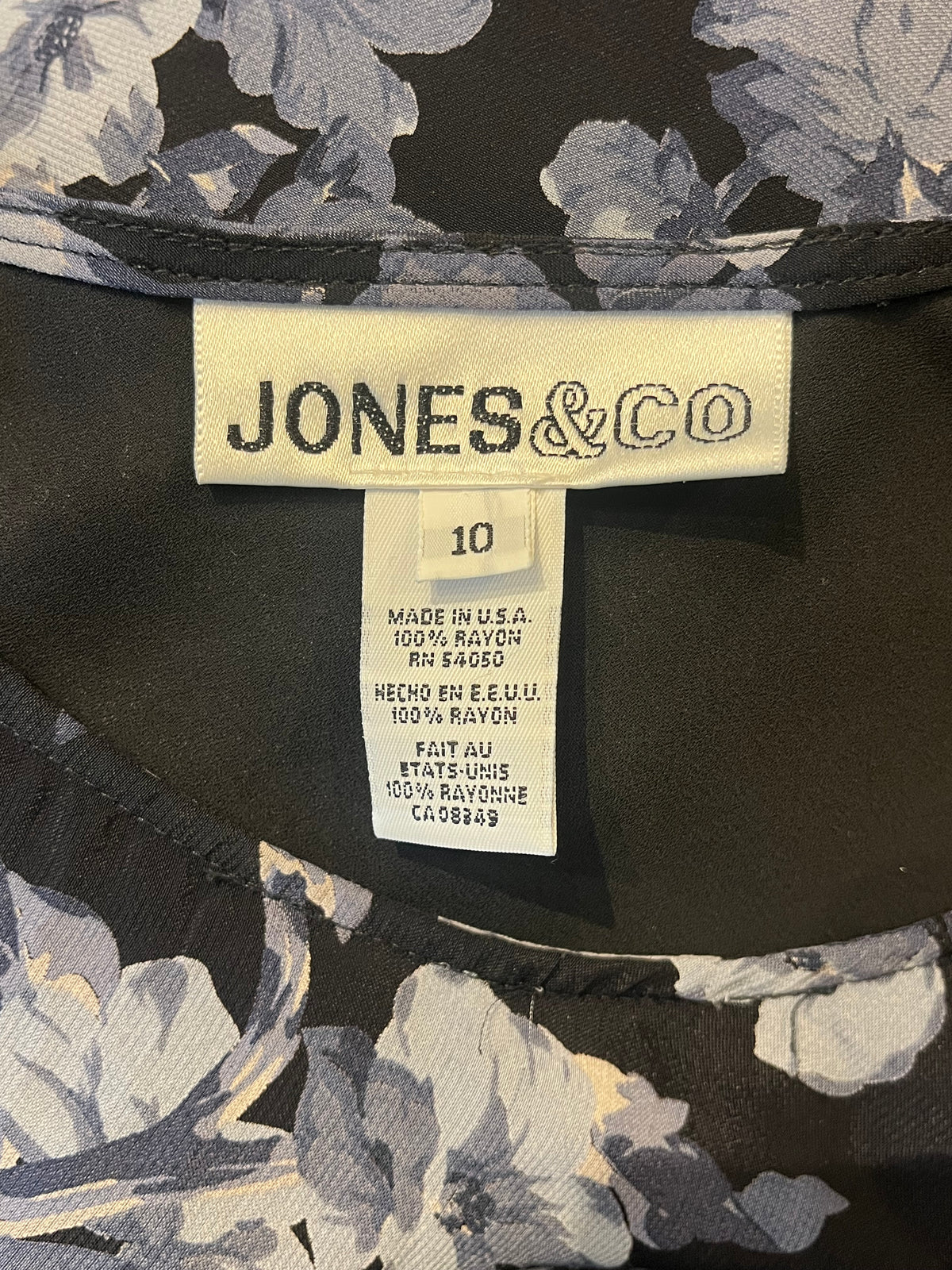 90s 'Jones & Co' Blue Floral Romanic Grungecore Goth Maxi Dress / Medium