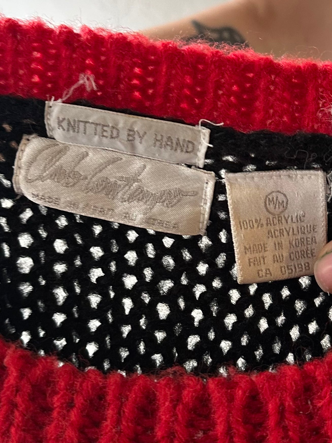 90s 'Club Contempo' Acrylic Fair Isle Sweater / Medium