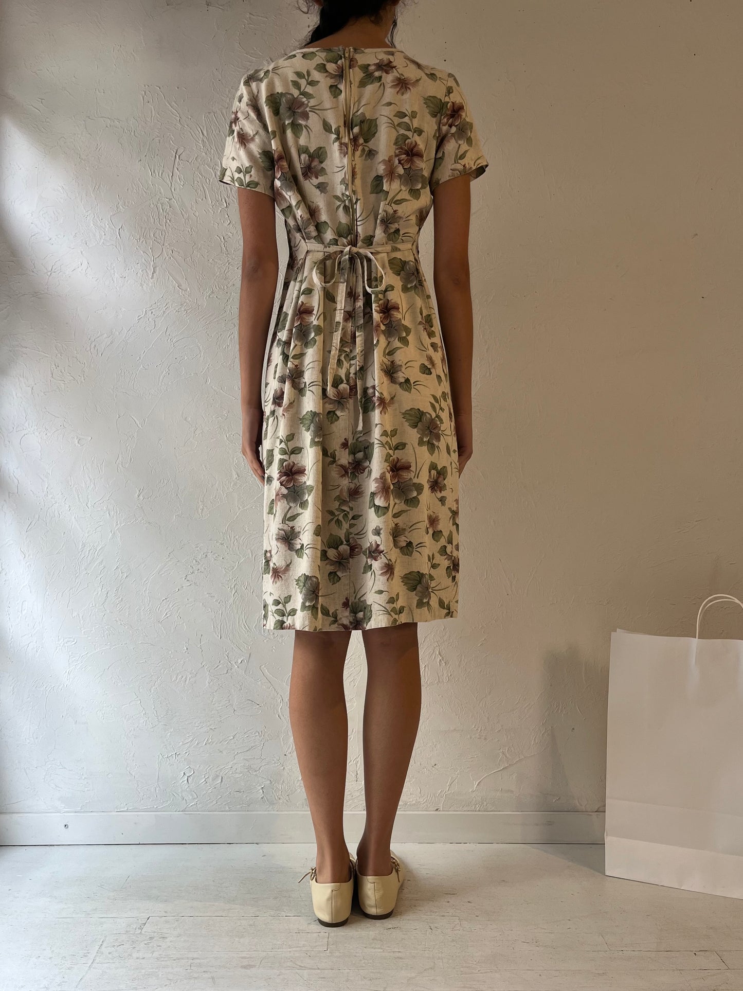 90s 'Molly Molloy' Floral Print Dress / Medium