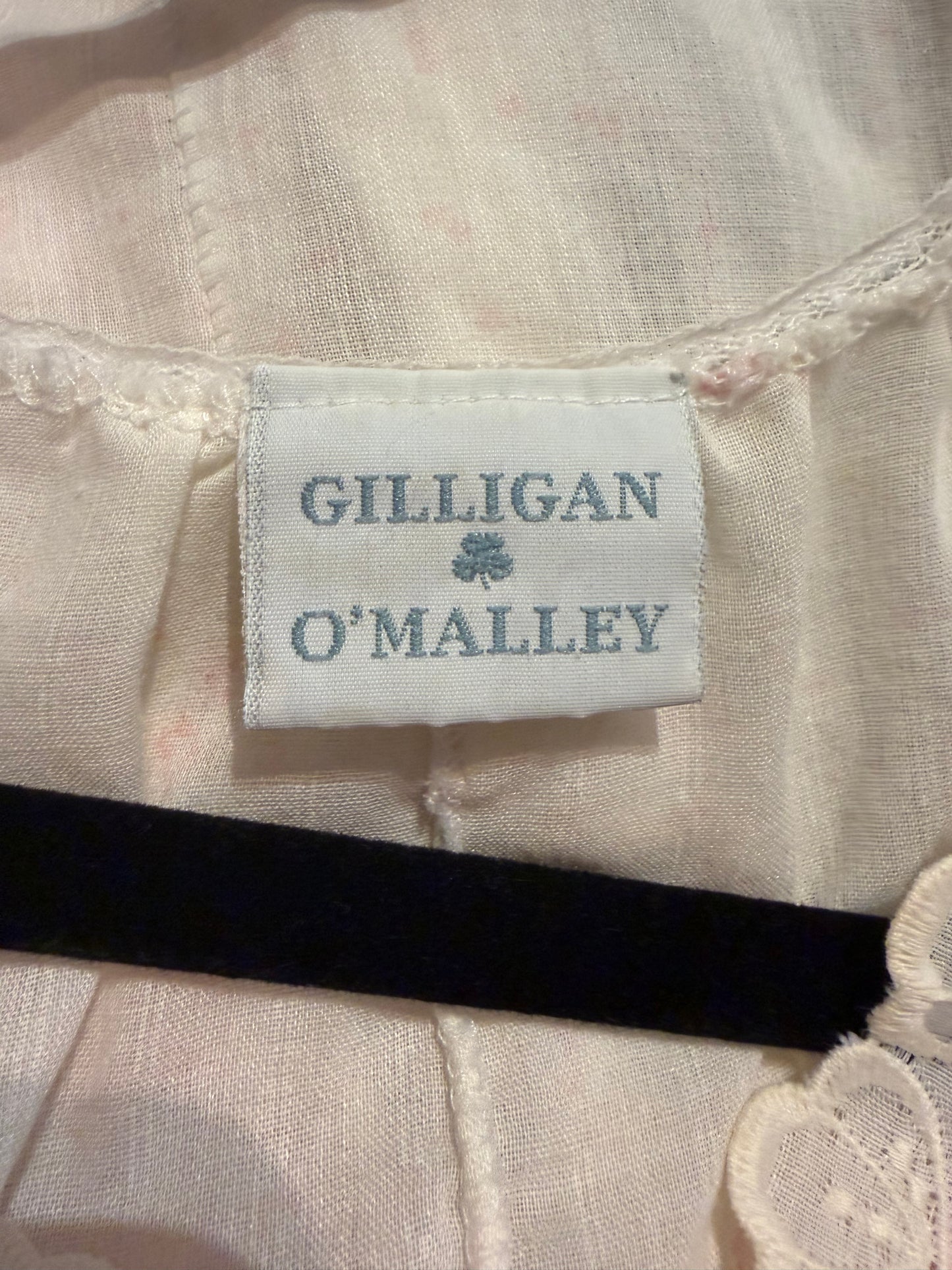 90s 'Gilligan' Sheer Cotton Night Dress / Medium