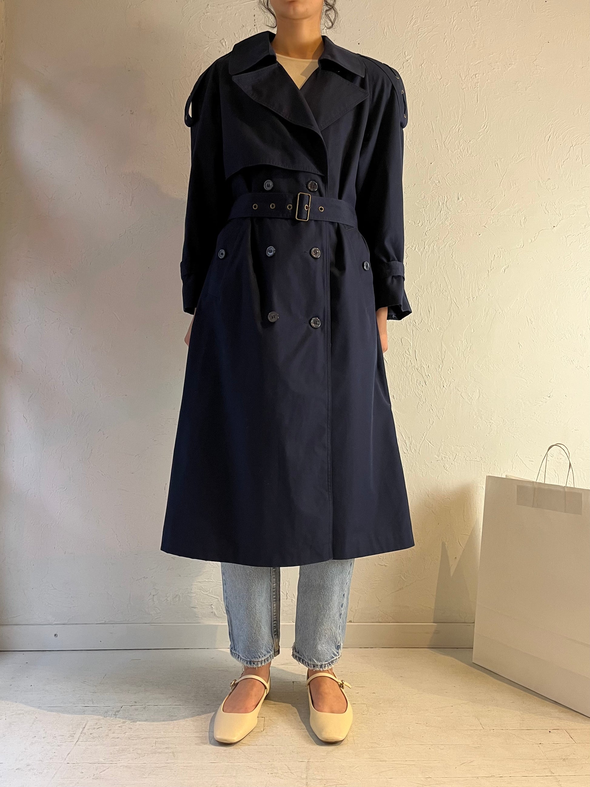 90s ‘Collections Elegante’ Blue Trench Coat / Medium