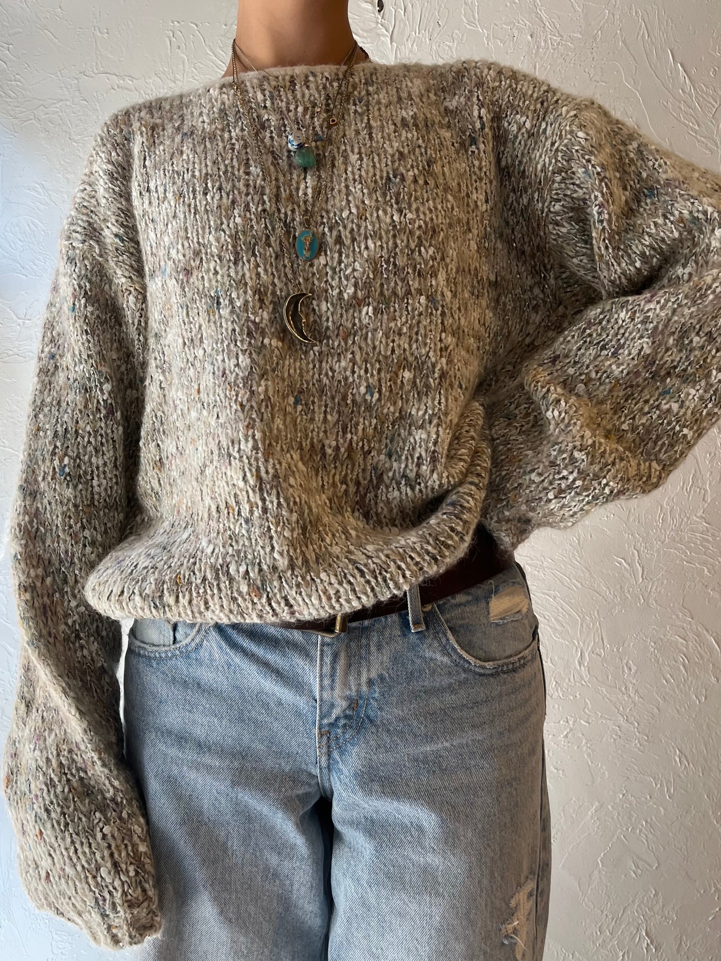 90s 'Eaton' Knit Sweater / Large