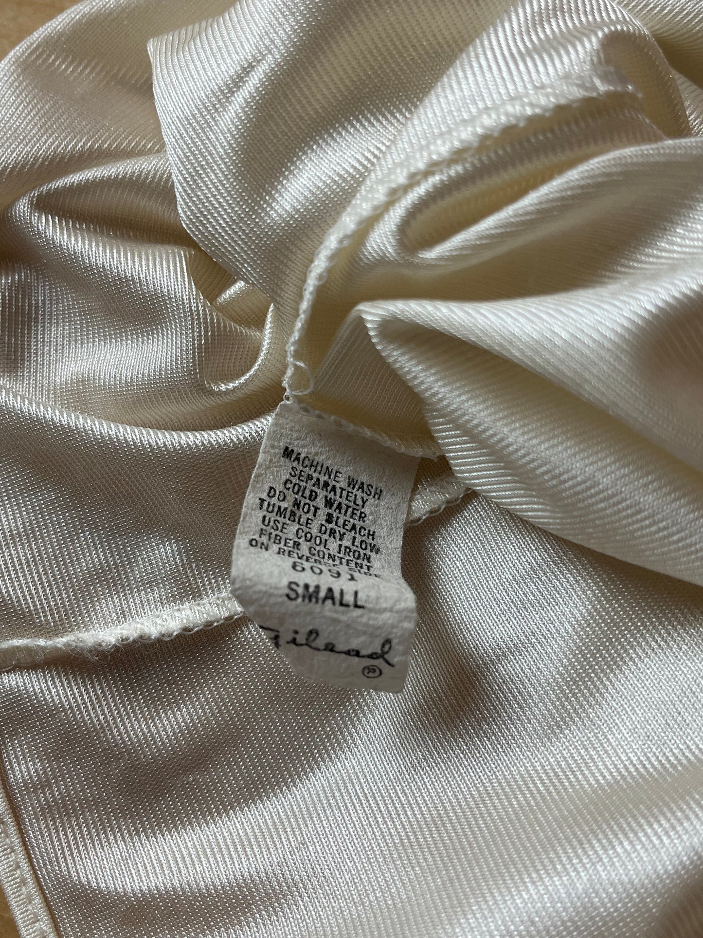 70s 'Gilead' Cream Nylon Night Gown / Small