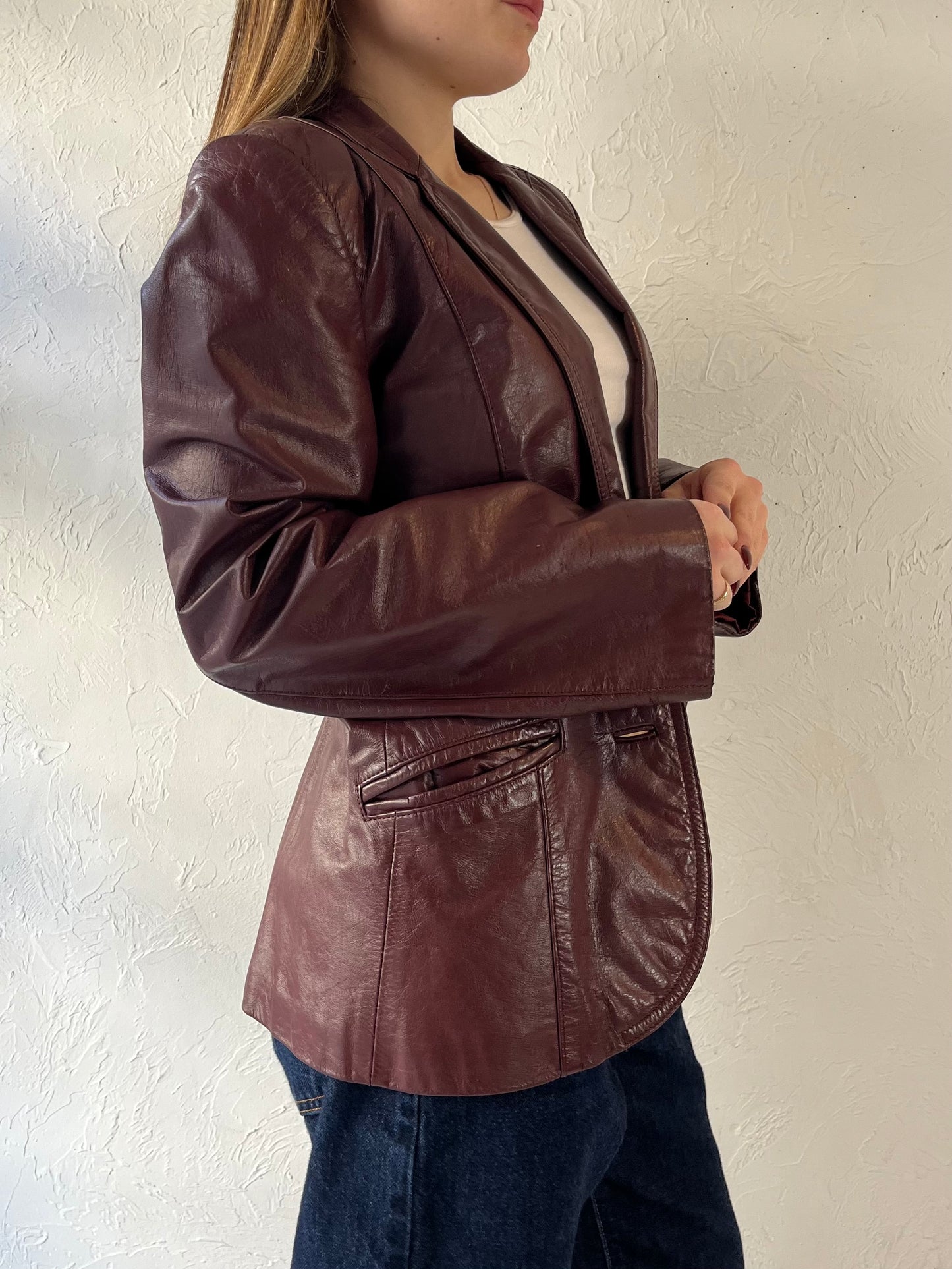 80s ‘Genuine Leather’ Brown Leather Jacket / Medium