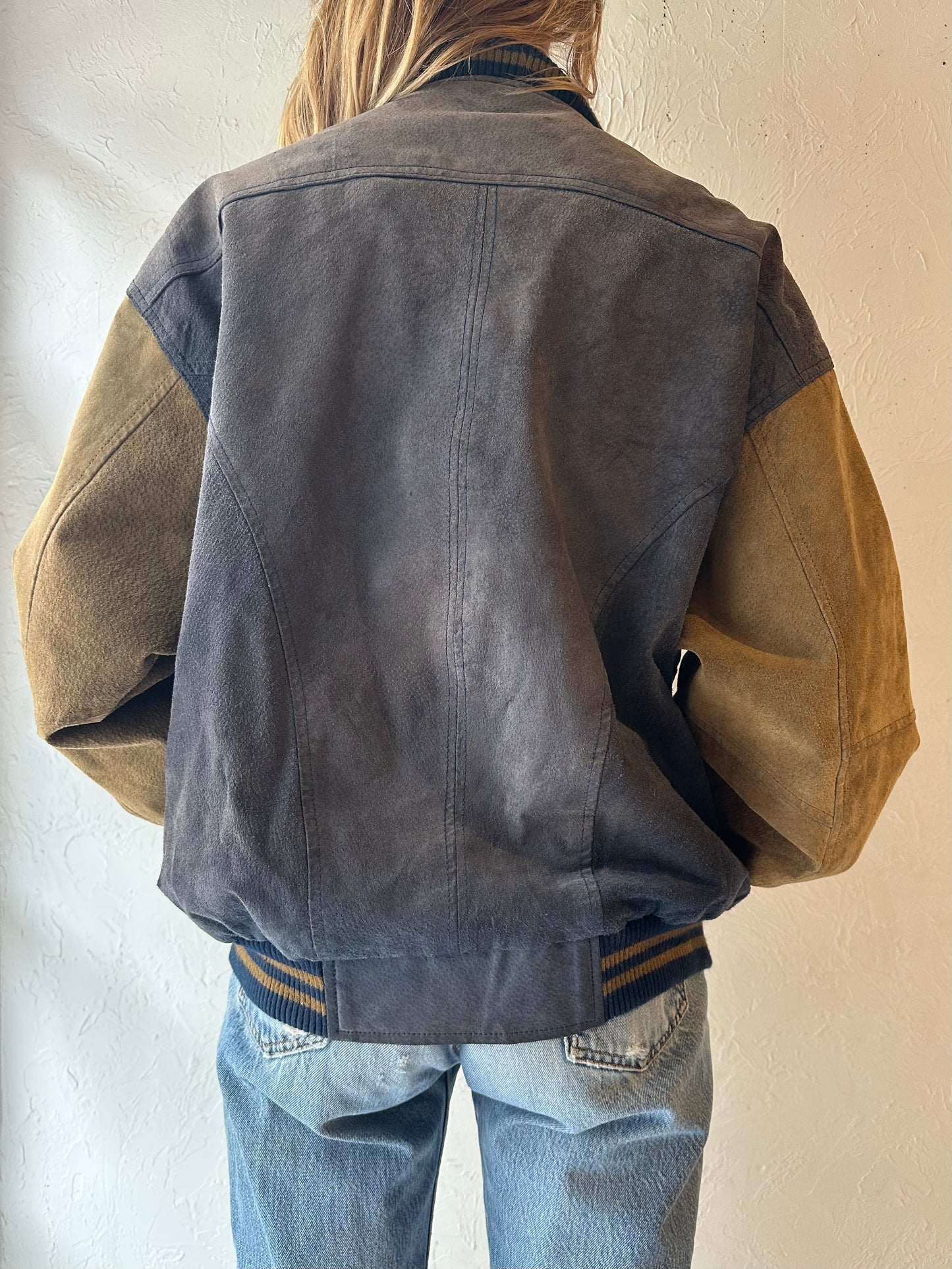 90s ‘Dunbrook’ Suede Bomber Jacket / XL
