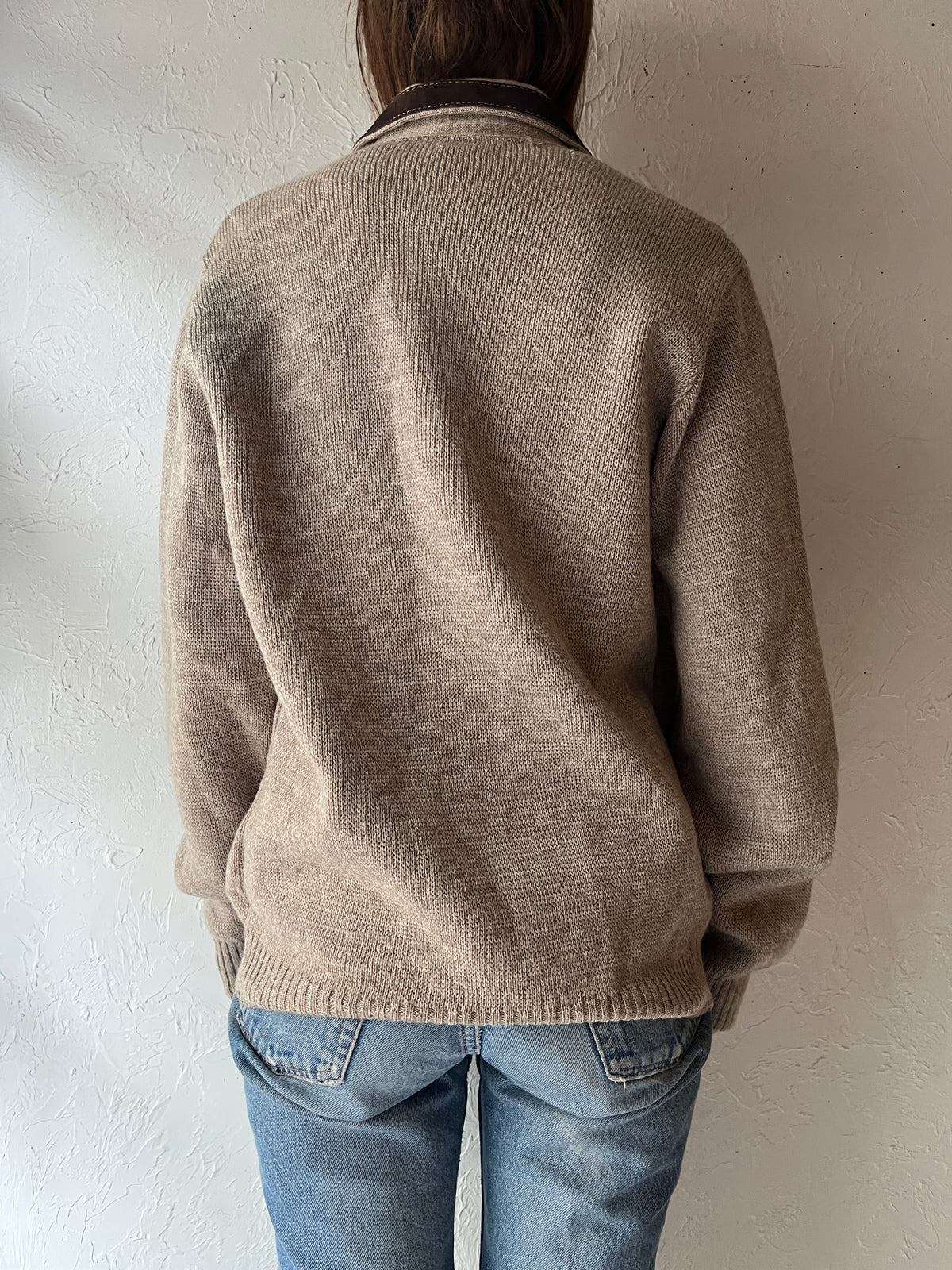70s 'Tundra' Wool Cardigan Sweatet / Large
