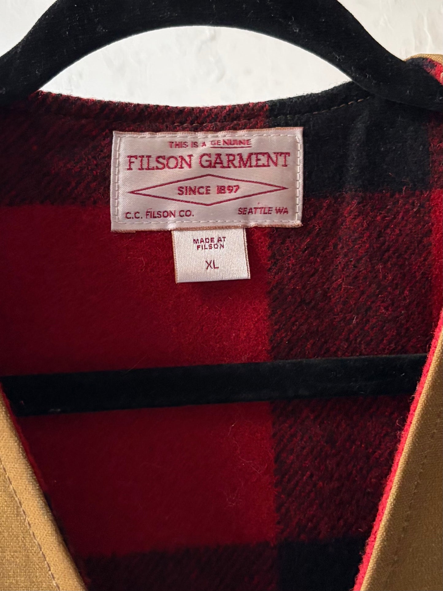 Vintage 'Filson' Waxed Cotton Work Wear Vest / XL