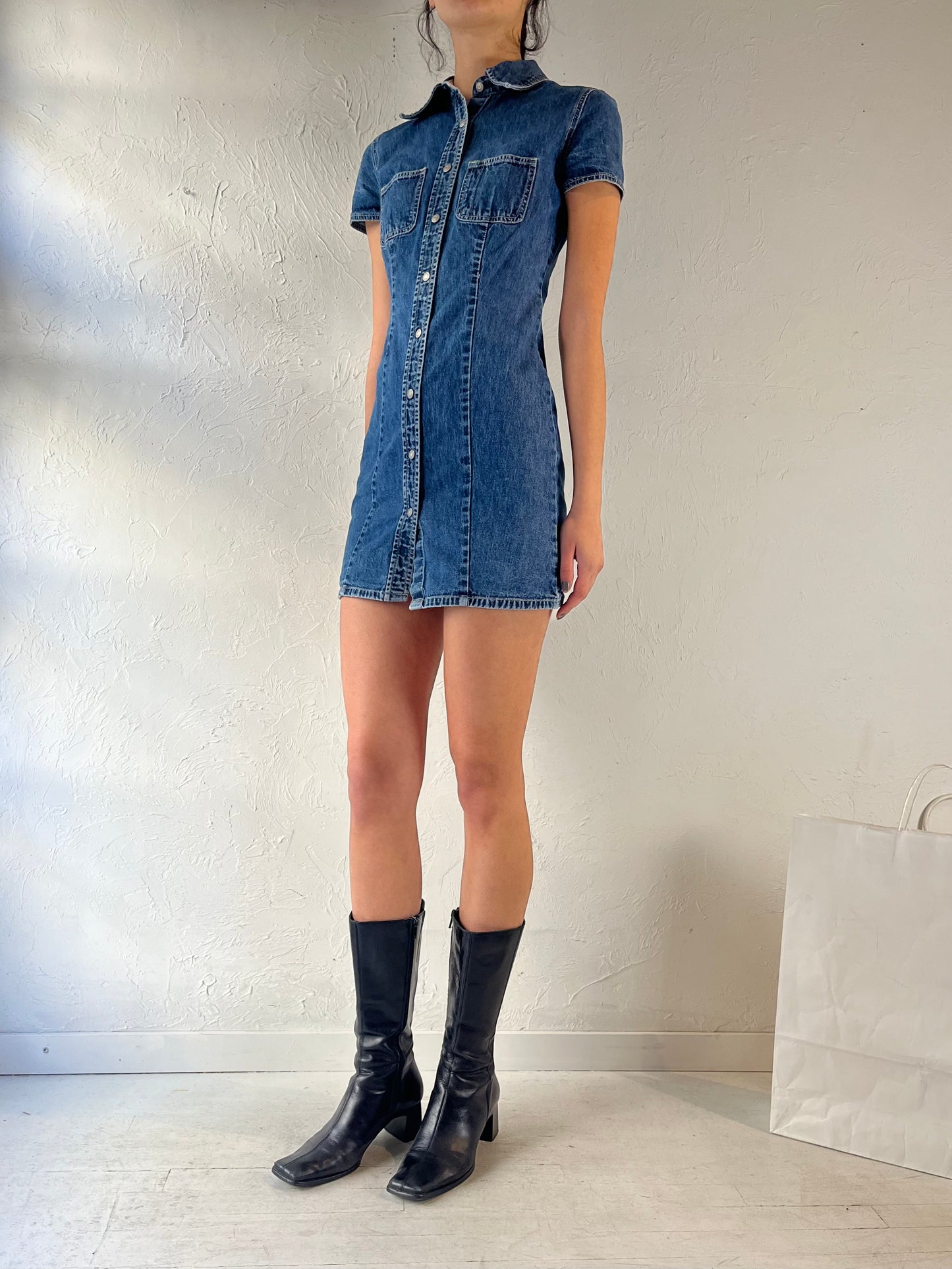 90s ‘Gap’ Denim Mini Dress / Small