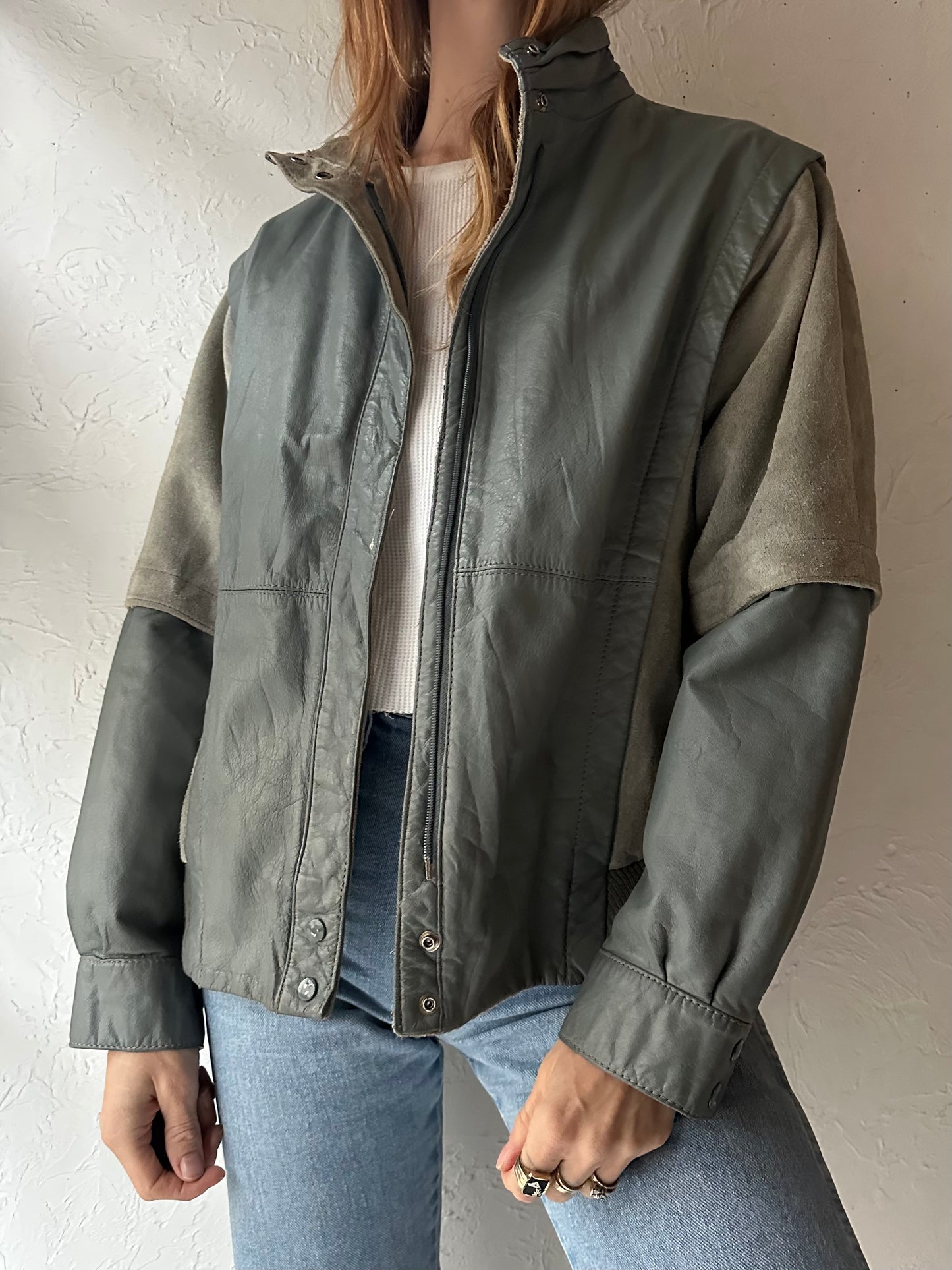 80s 'Winlit' Suede and Leather Jacket / Small