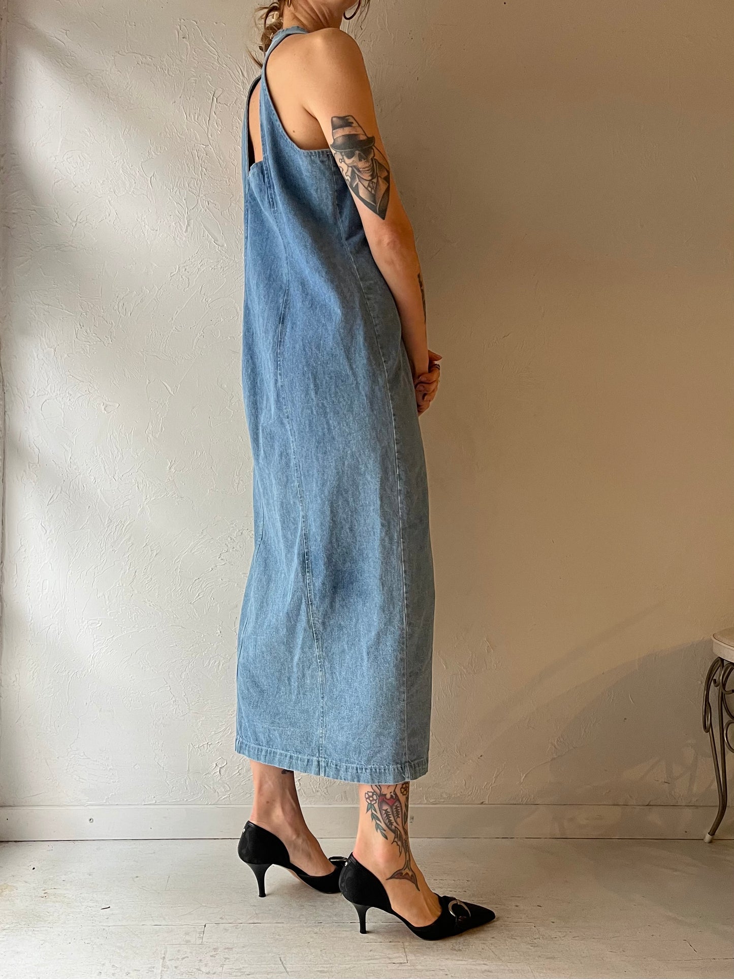 90s 'Scarlet' Denim Dress / Medium