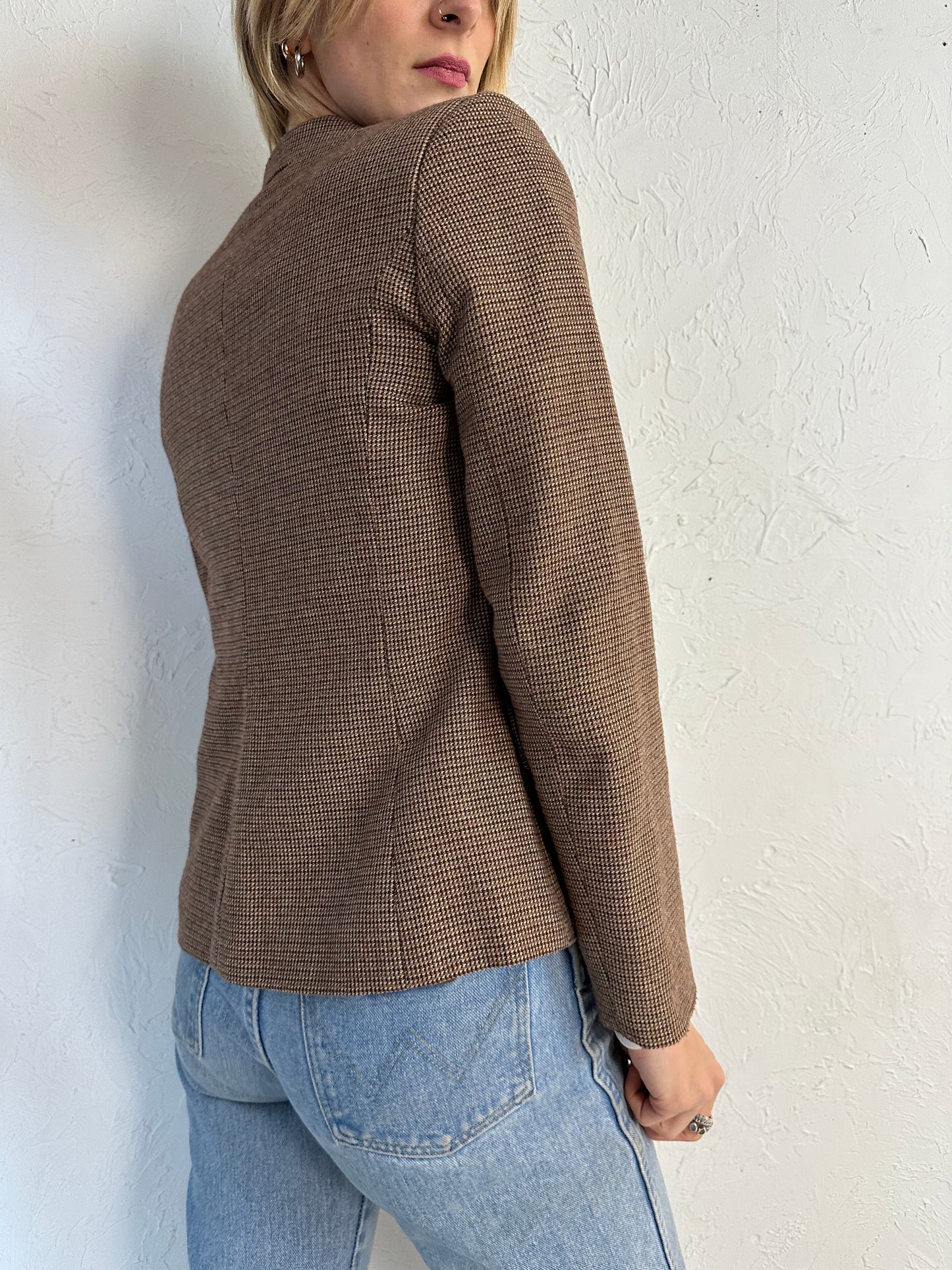 70s 'Louben' Brown Tweed Blazer Jacket / Small