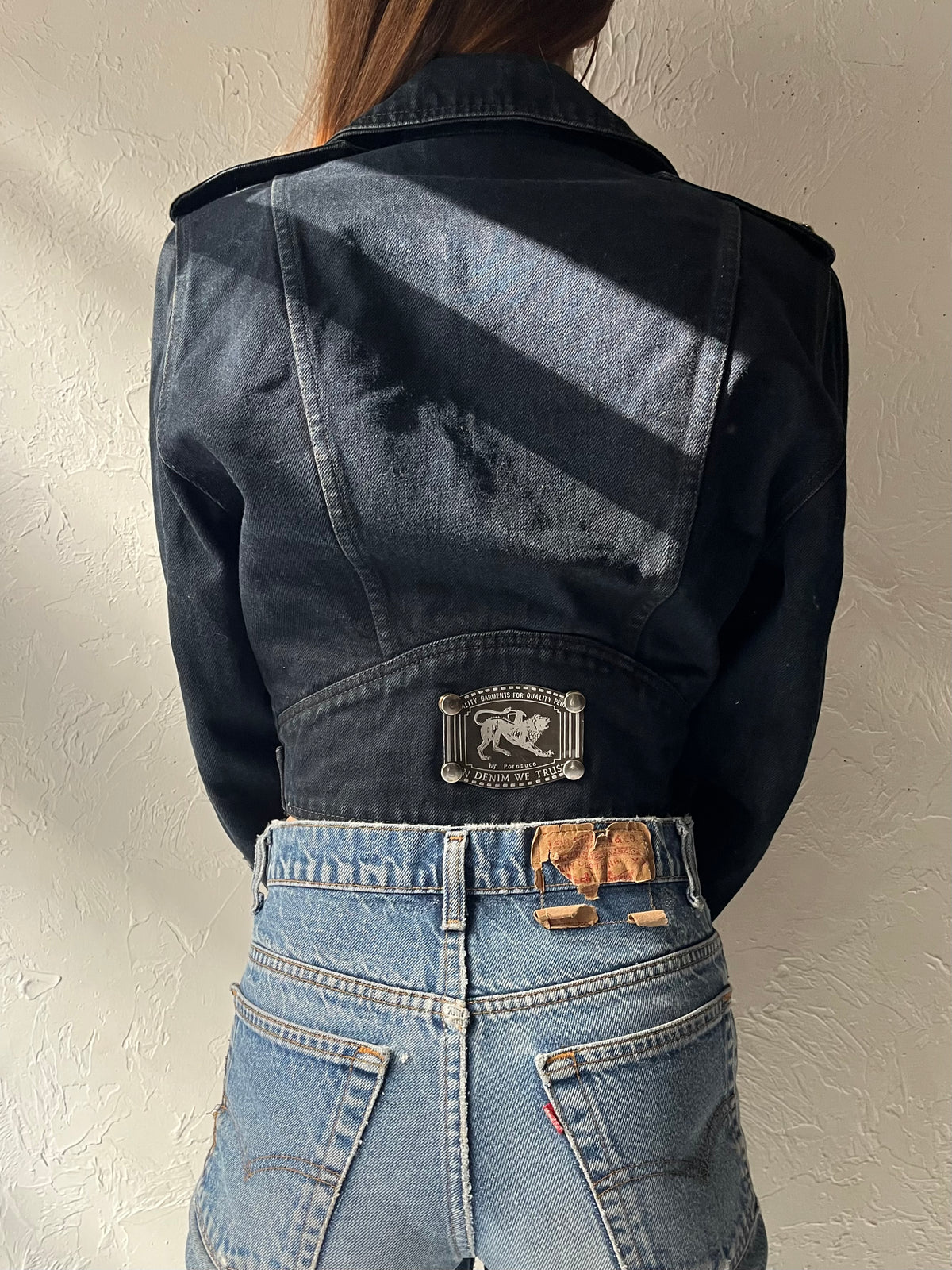 Vintage 90s 'Parasuco' Cropped Denim Jacket / Small