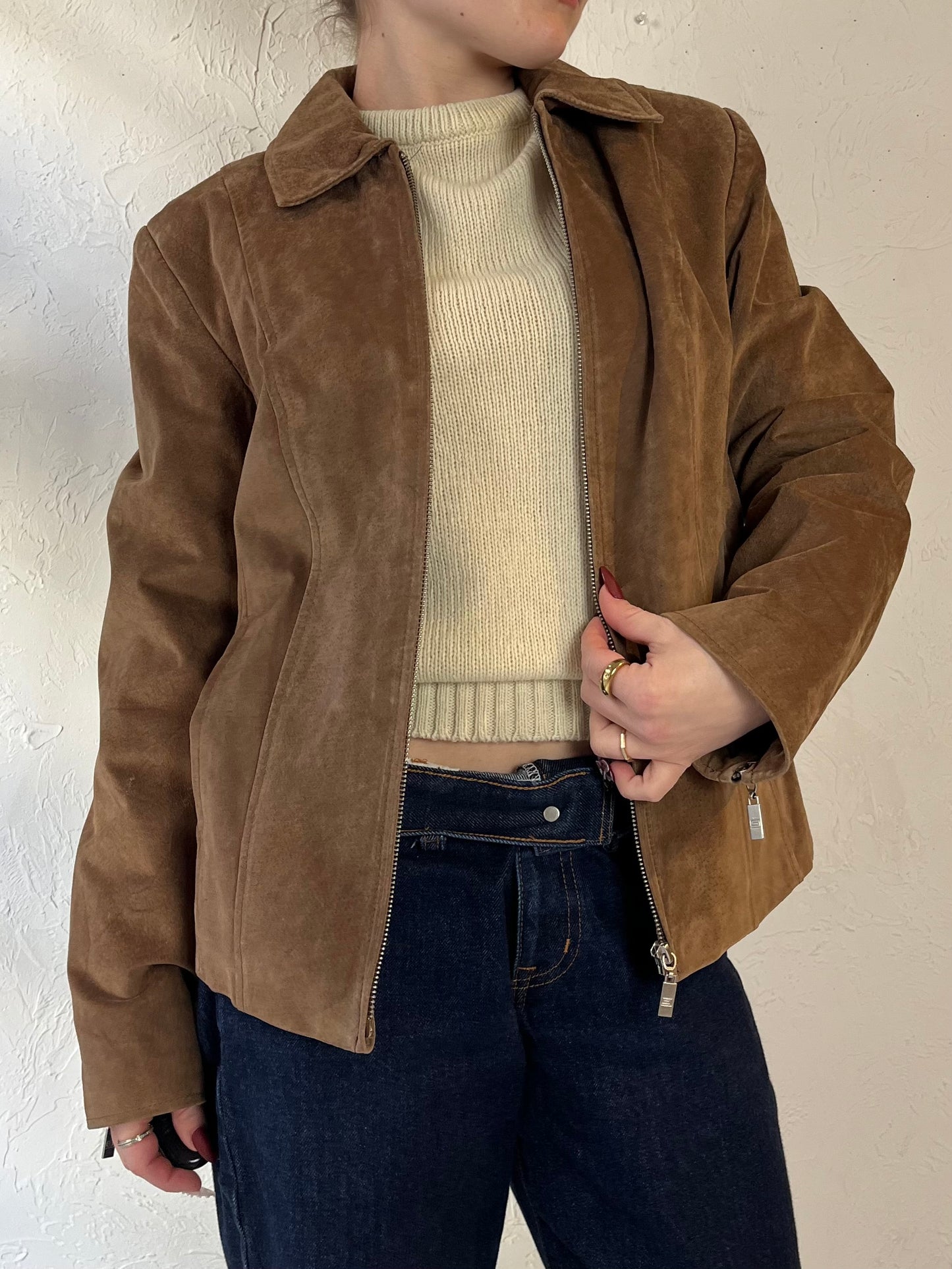 90s ‘Guillaume’ Brown Suede Jacket / Small