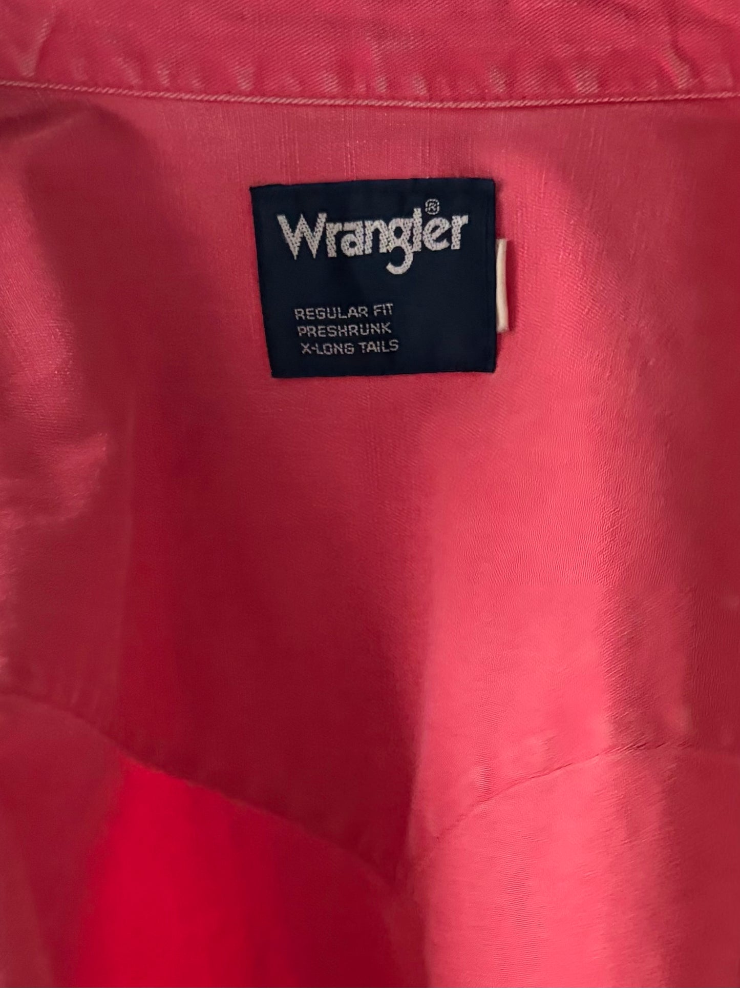 90s 'Wrangler' Retro Patterned Western Cowboy Work Wear Shirt / XL