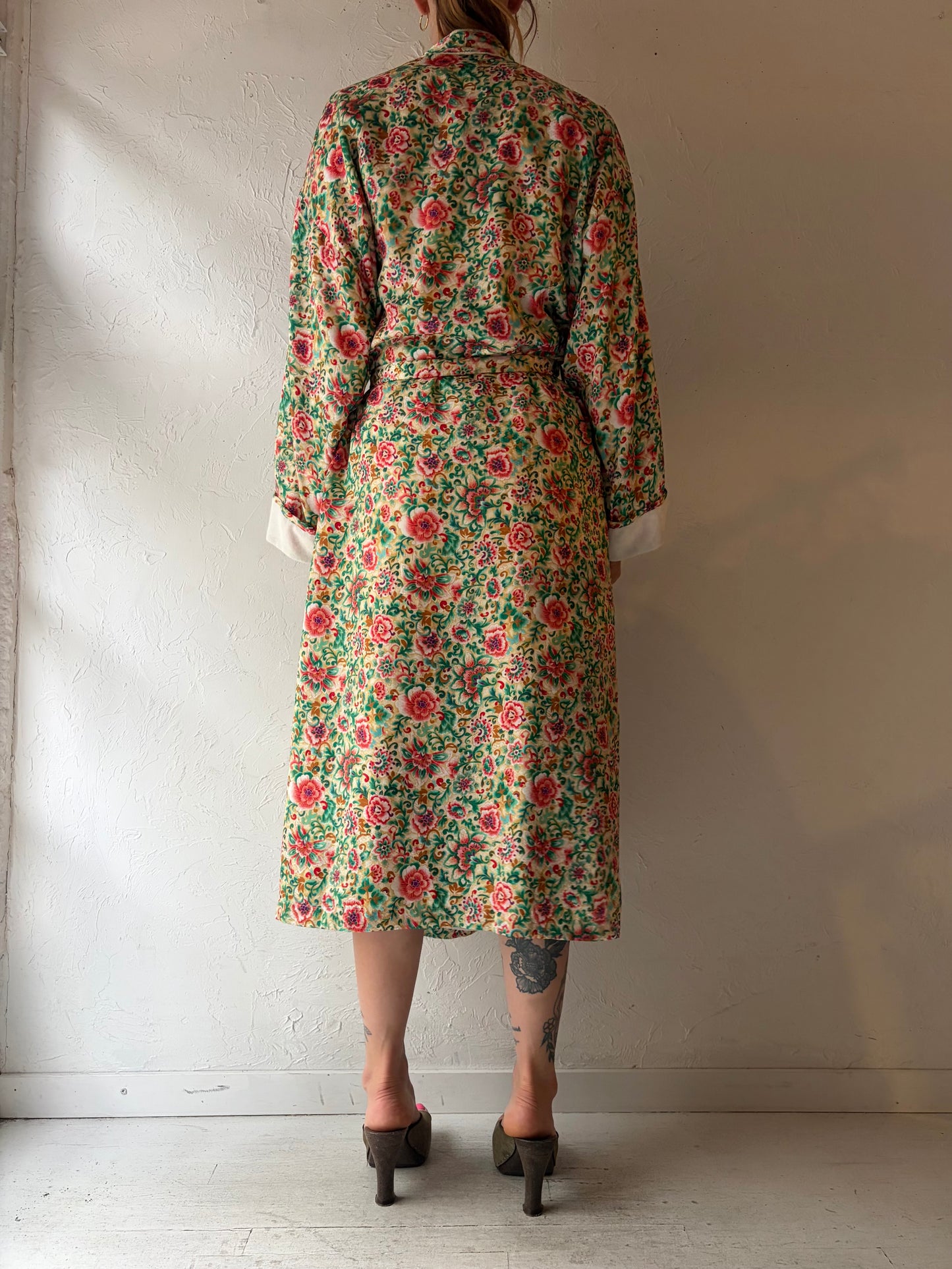 Vintage 'Victorias Secret' Gold Label Floral Robe / Medium - Large