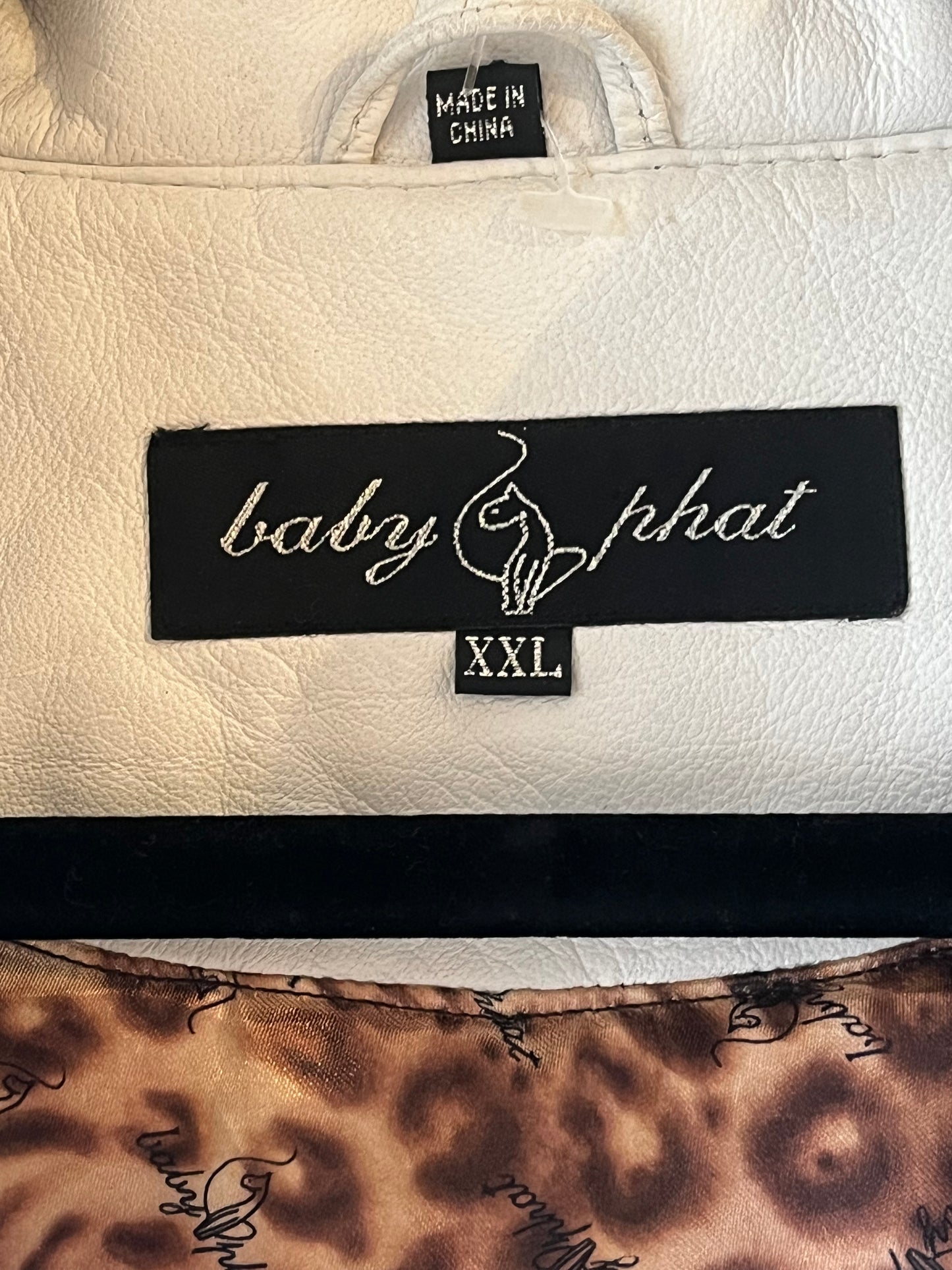 Baby phat white leather jacket