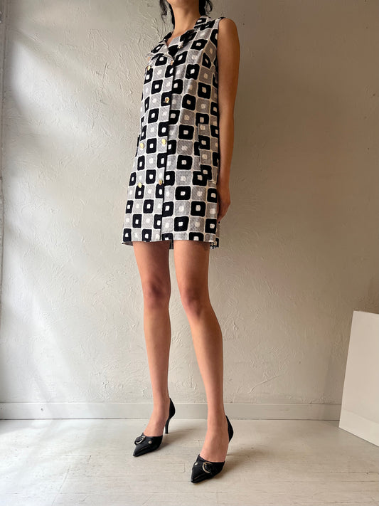 70s ‘Playmates’ Check Micro Mini Dress / Small