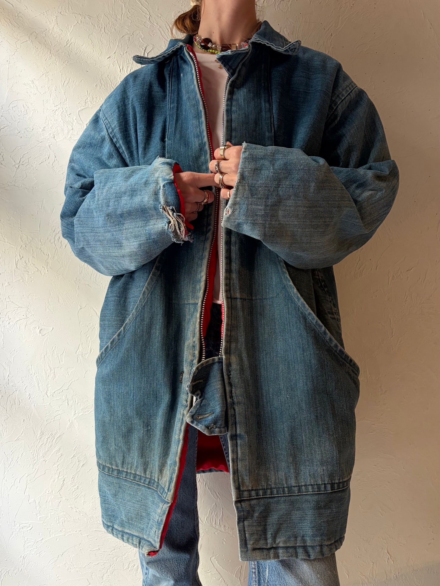 Vintage Denim Workwear Jacket / XL