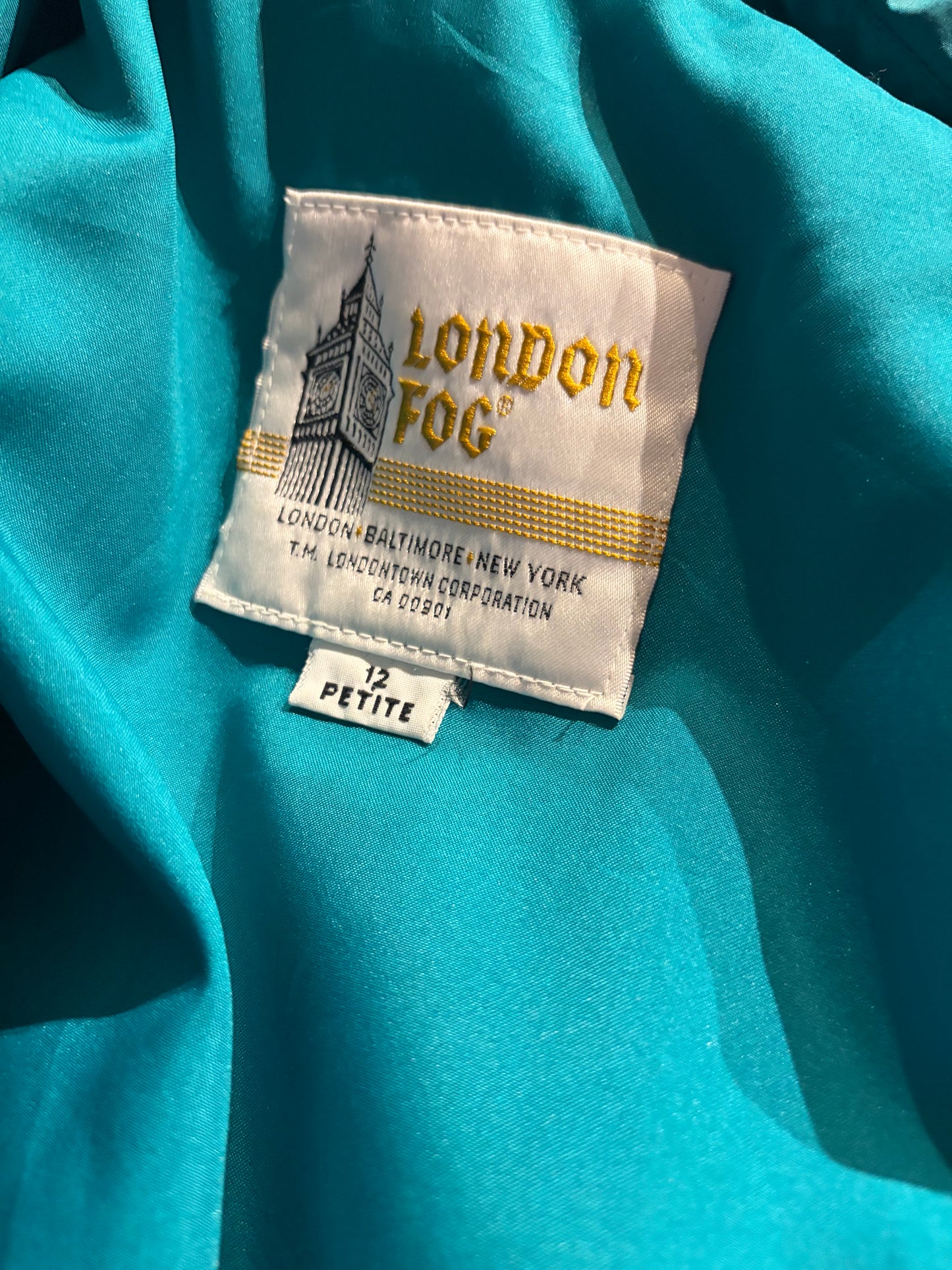 Vintage 'London Fog' Lightweight Green Trench Coat / Medium