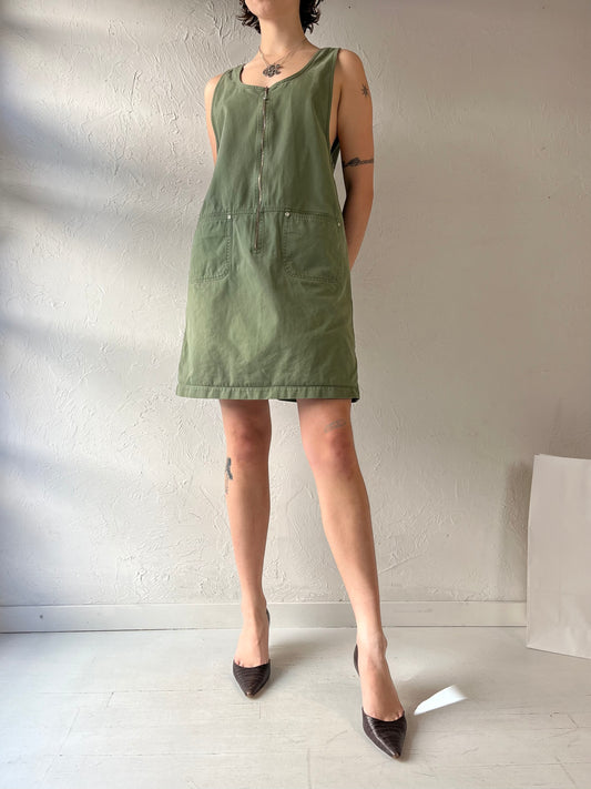 Y2k 'Faded Glory' Green Denim Dress / Small