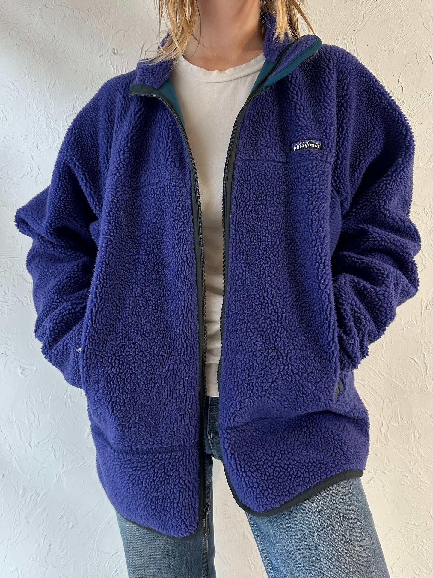 90s ‘Patagonia’ Purple Fleece Jacket / Large