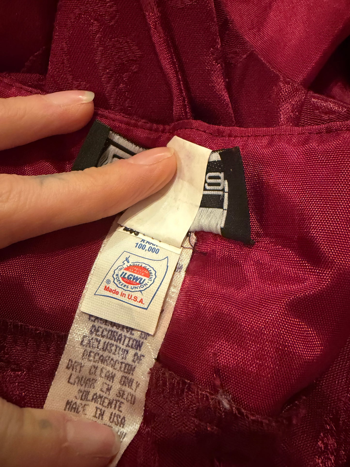 80s 'Up Beat' Burgundy Dress / Union Made / Small