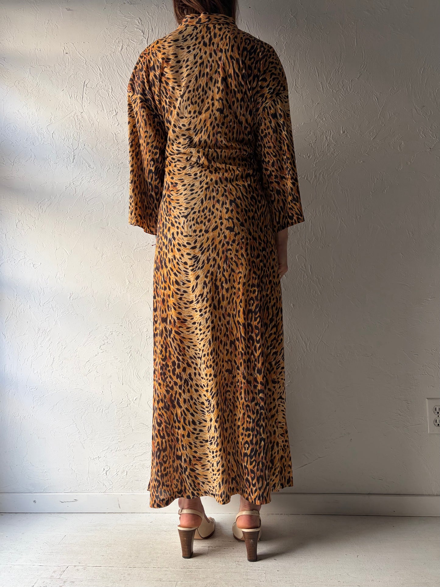 70s 'Lady Guil' Leopard Print Robe / Large