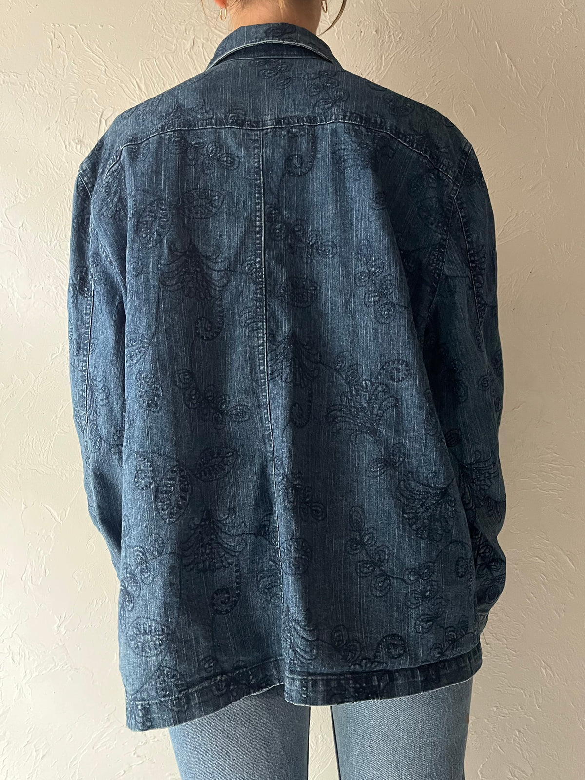 Y2k 'Alfred Dunner' Denim Ebroidered Jacket / Large