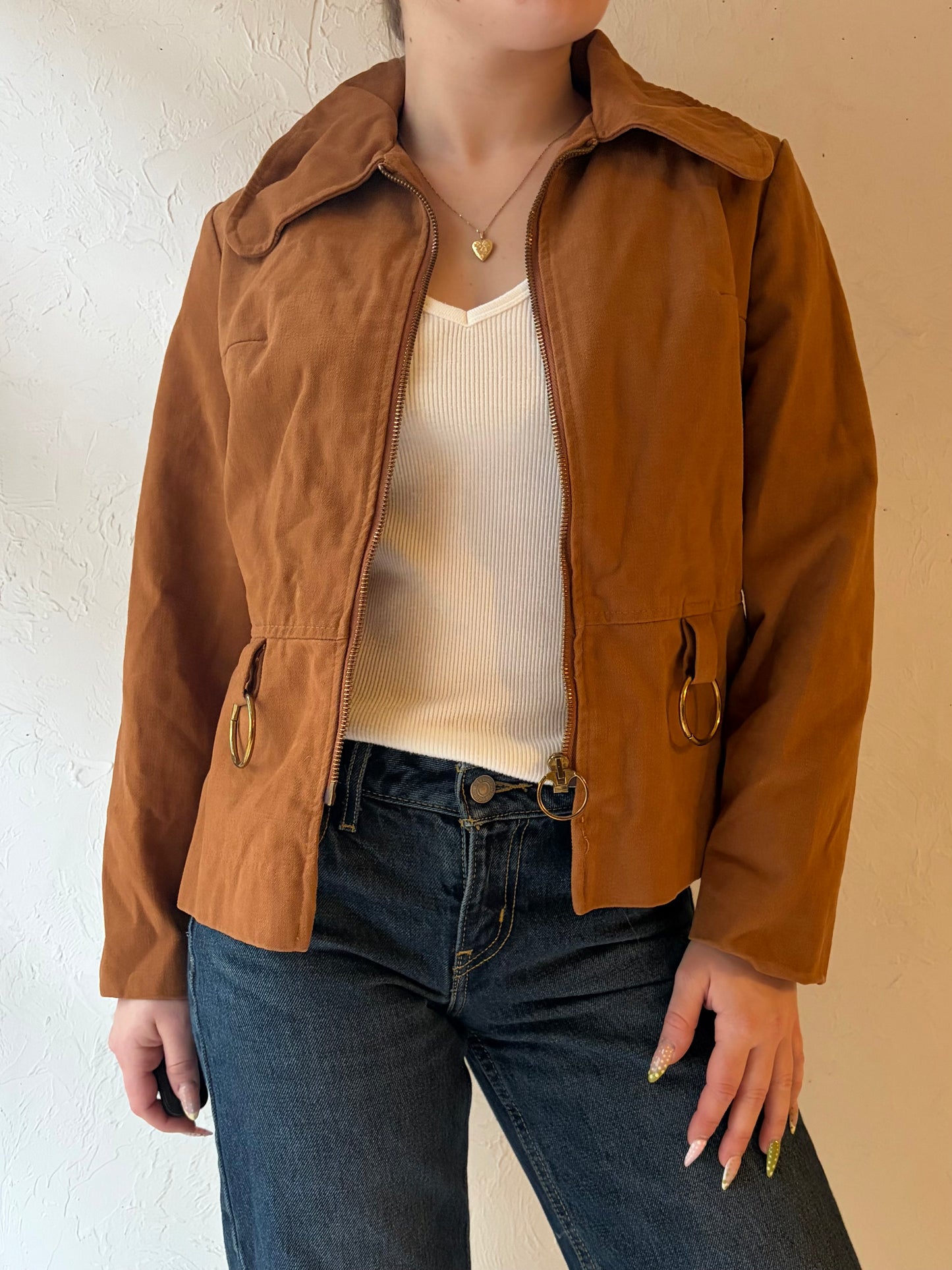 70s 'Nicolette' Tan Cotton Jacket / Small