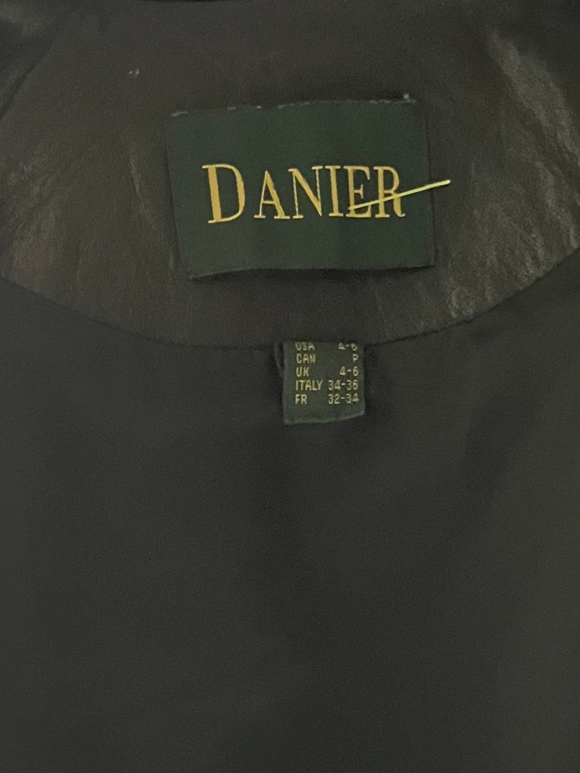 90s 'Danier' Black Minimalist Leather Jacket / Small