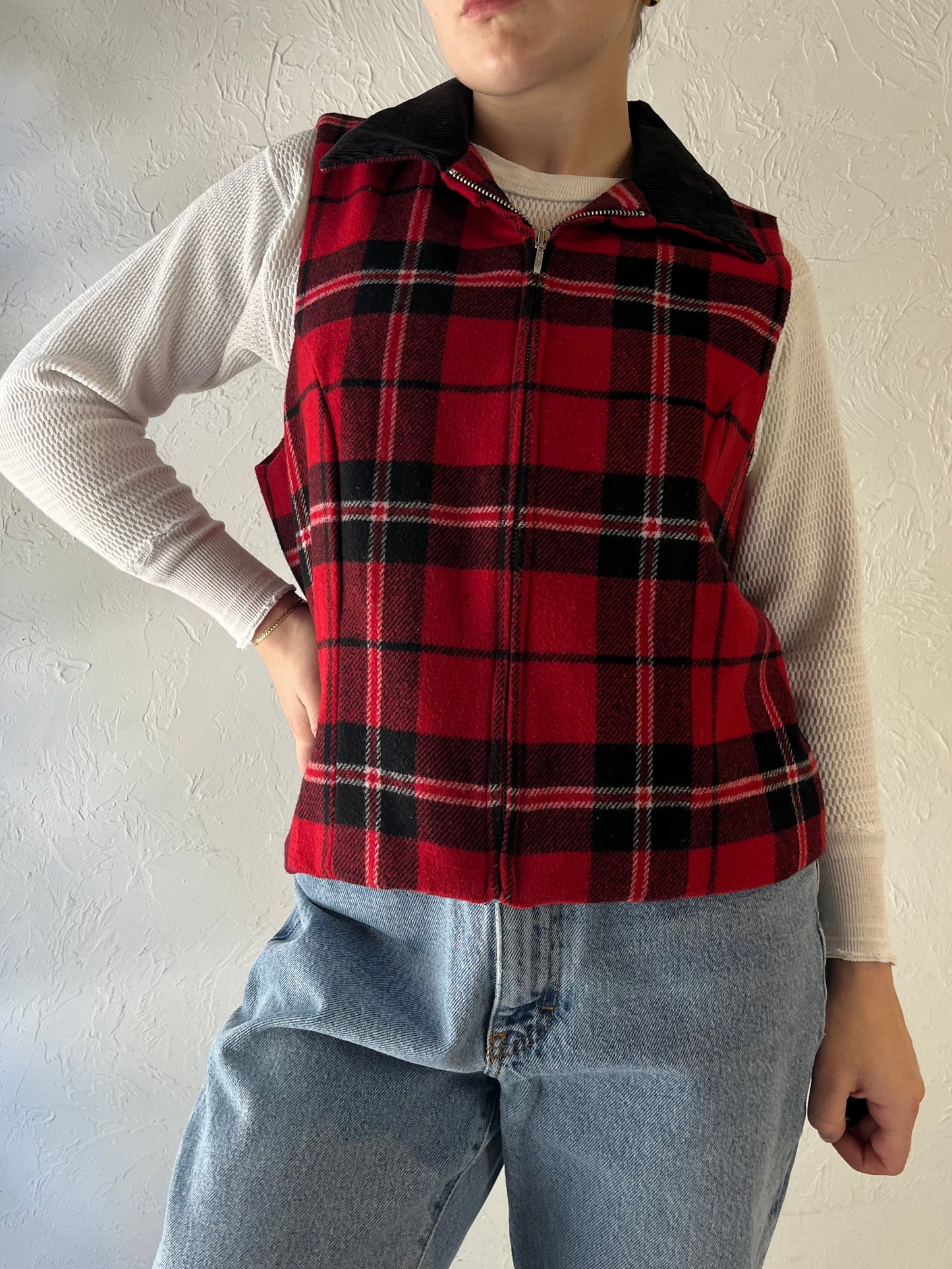 Y2k 'Karen Scott' Plaid Vest / Medium